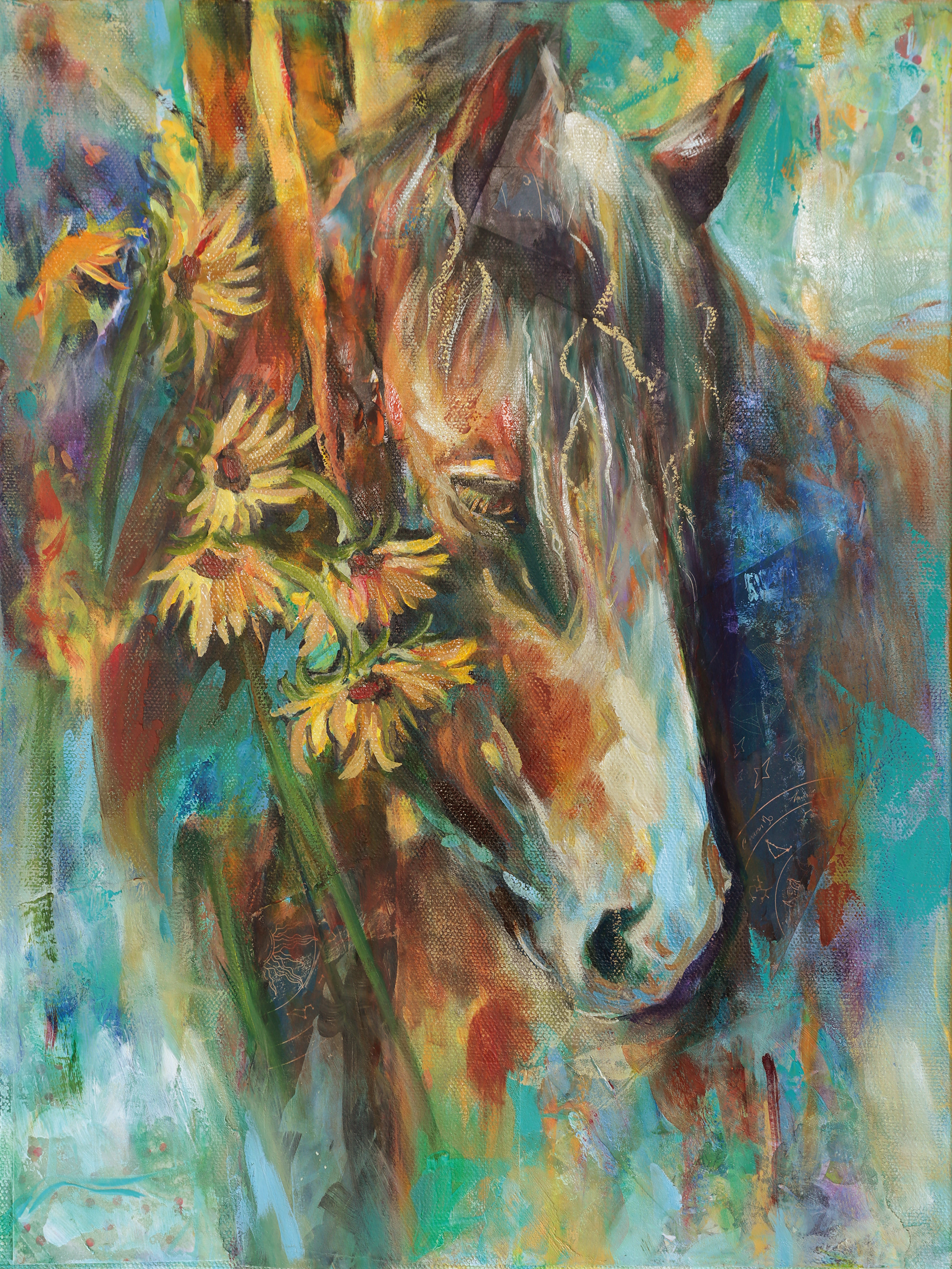 "Year of the Horse" 12x16, Mixed Media on canvas