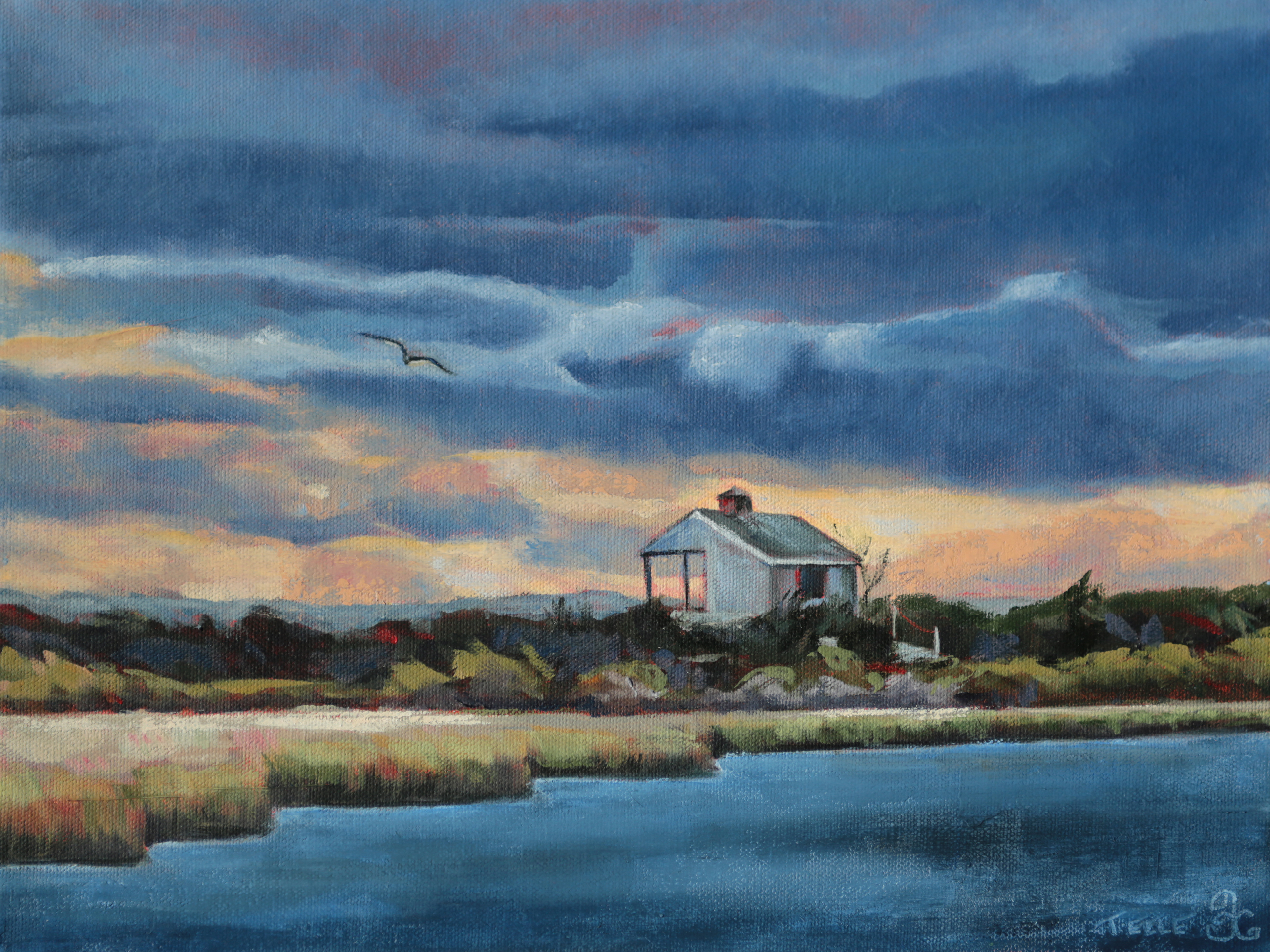 "Early Winter Nocturne" 12x16, oil on canvas 