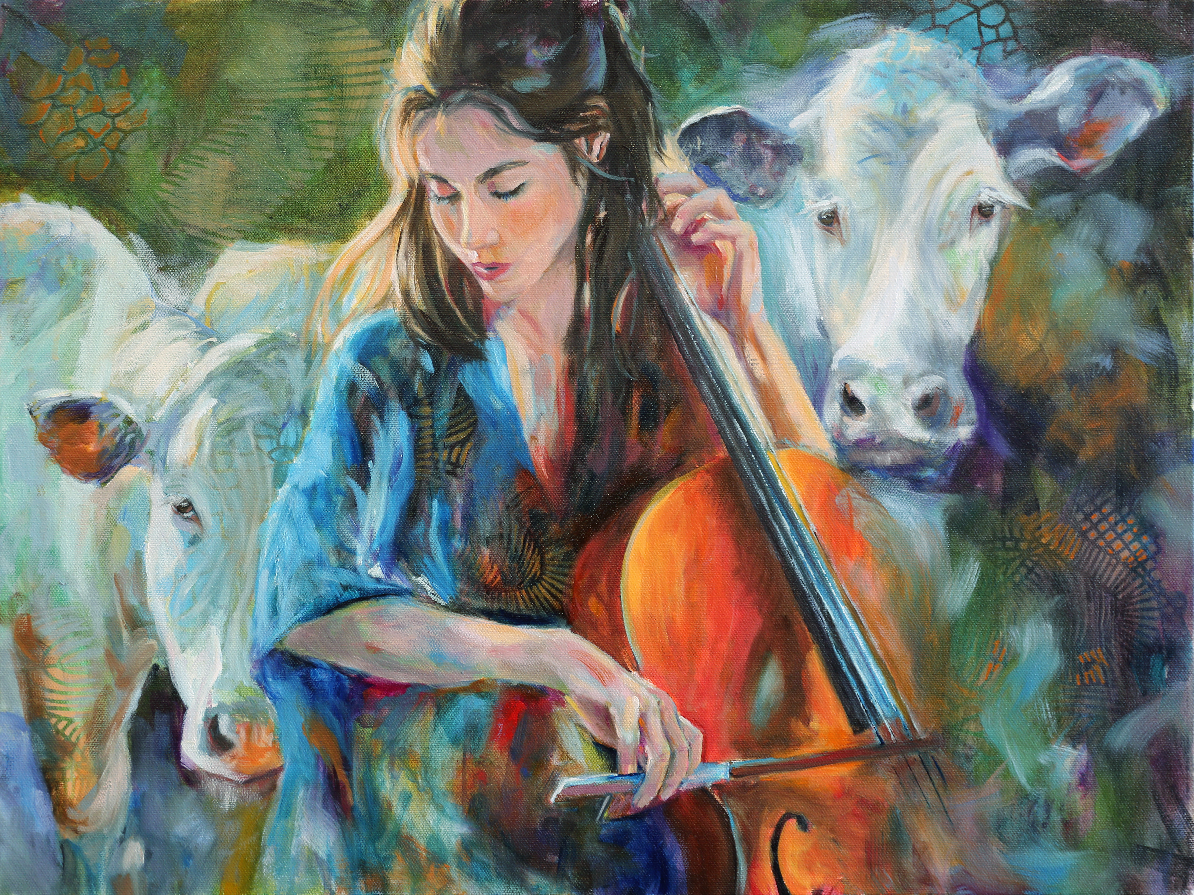 "Meadow Serenade"  18x24 Mixed Media