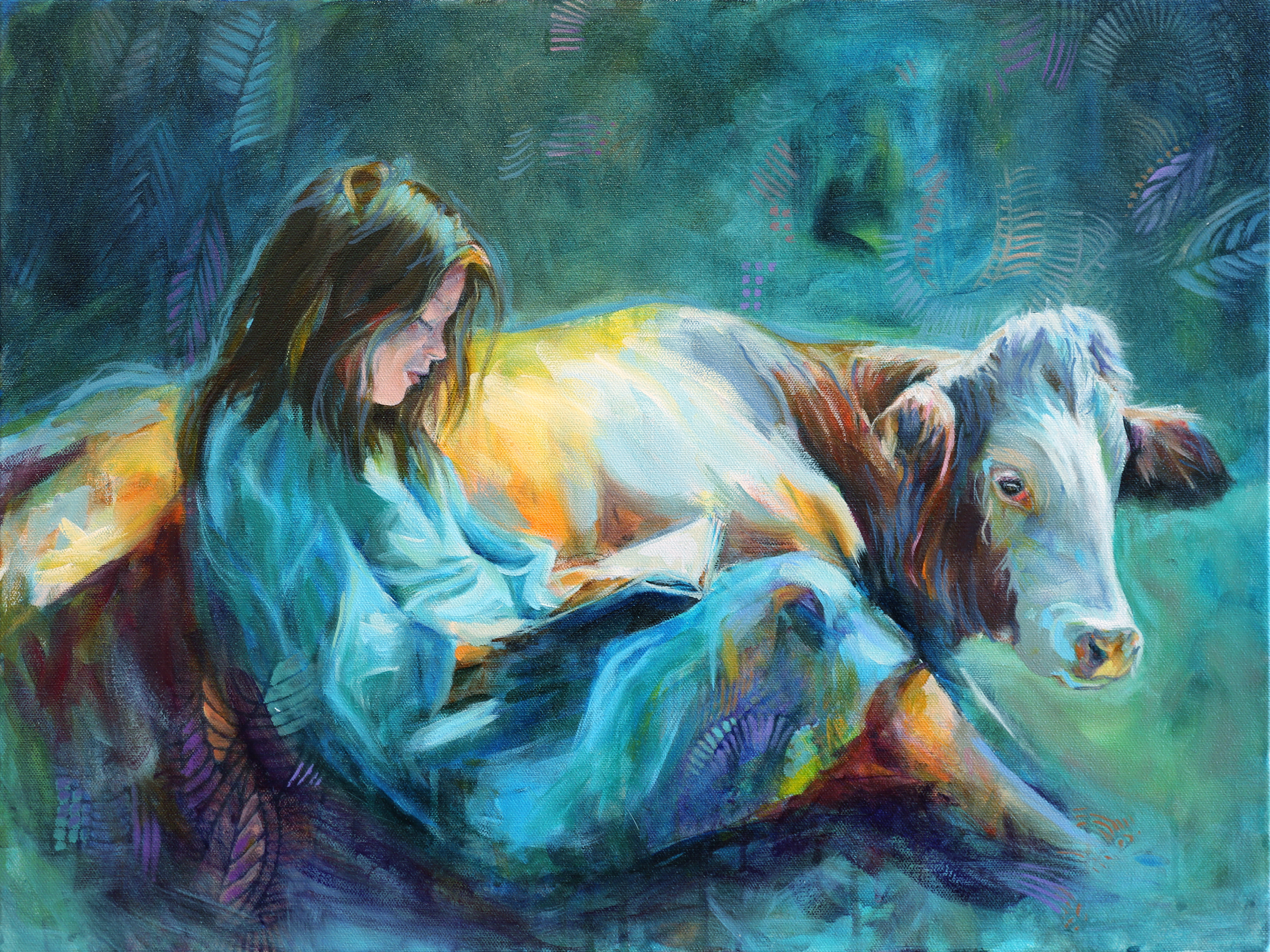 "Storytime"  18x24 Mixed Media