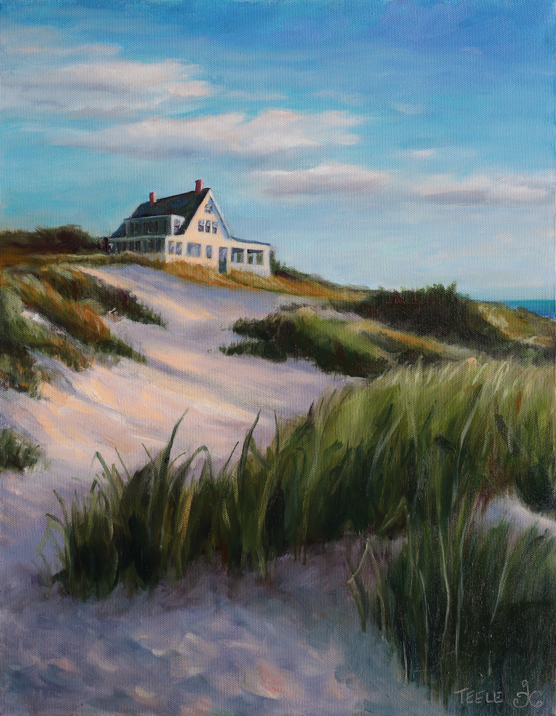 Dream Home on the Bluff, 14x18 oil on panel