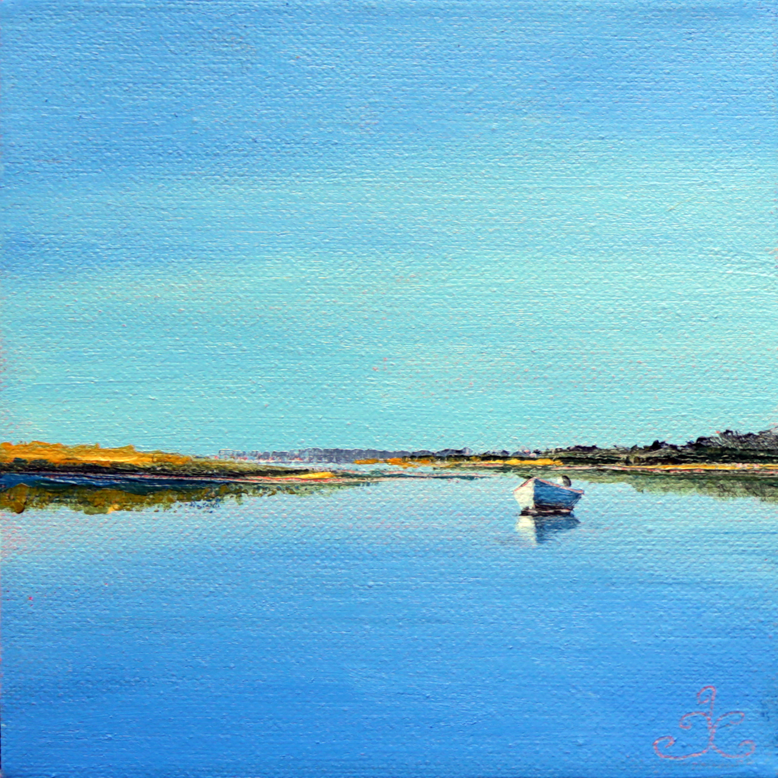 "Great Pond Edgartown" 6x6, oil on panel