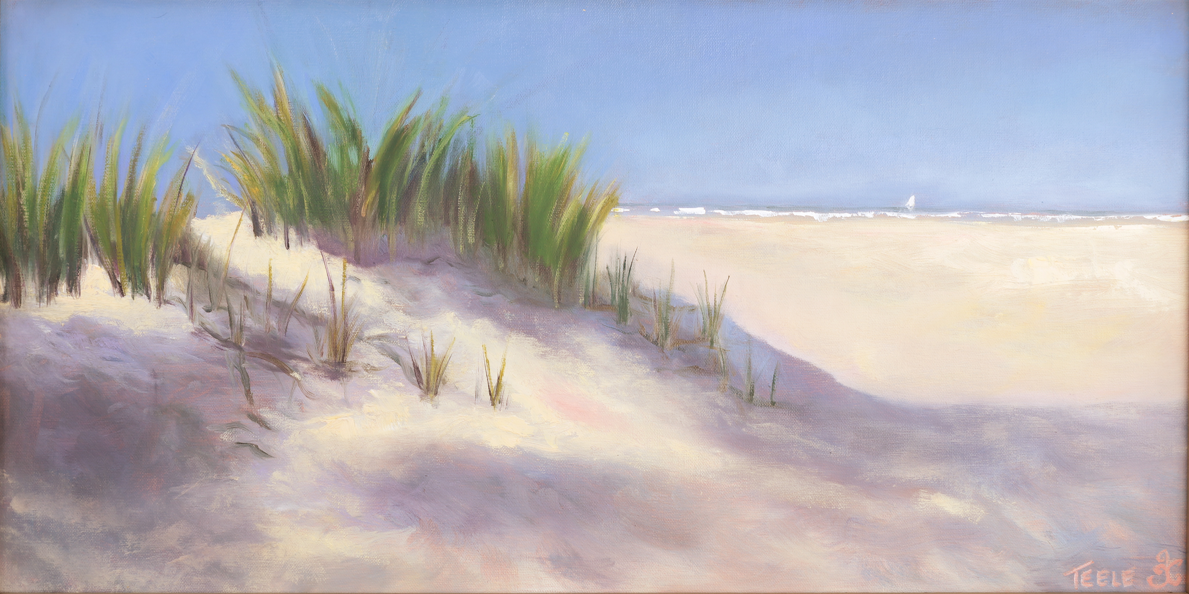 "Beach Expanse" 10x20, oil on canvas, framed