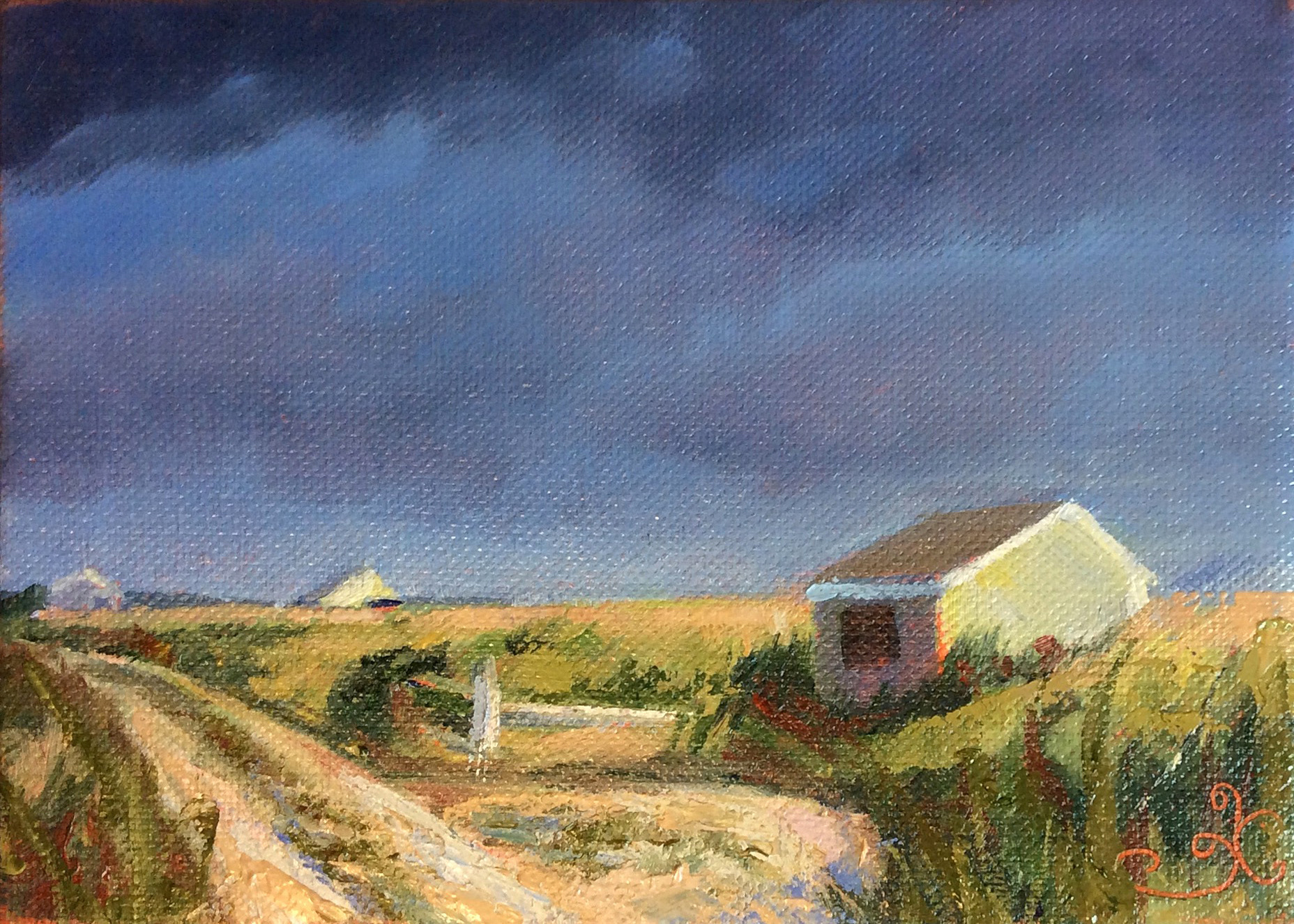 "Nantucket Beach Road" 5x7, oil on canvas