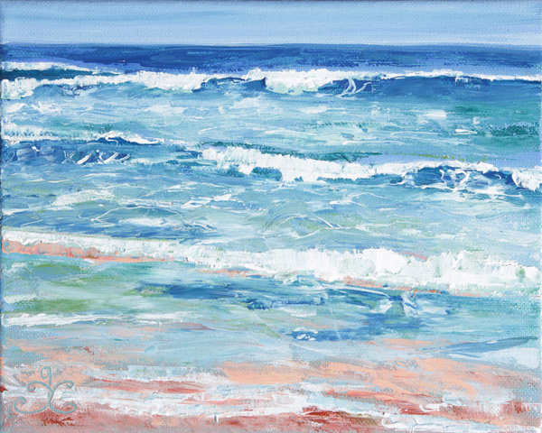 "Little Riptides" 8x10, oil on canvas