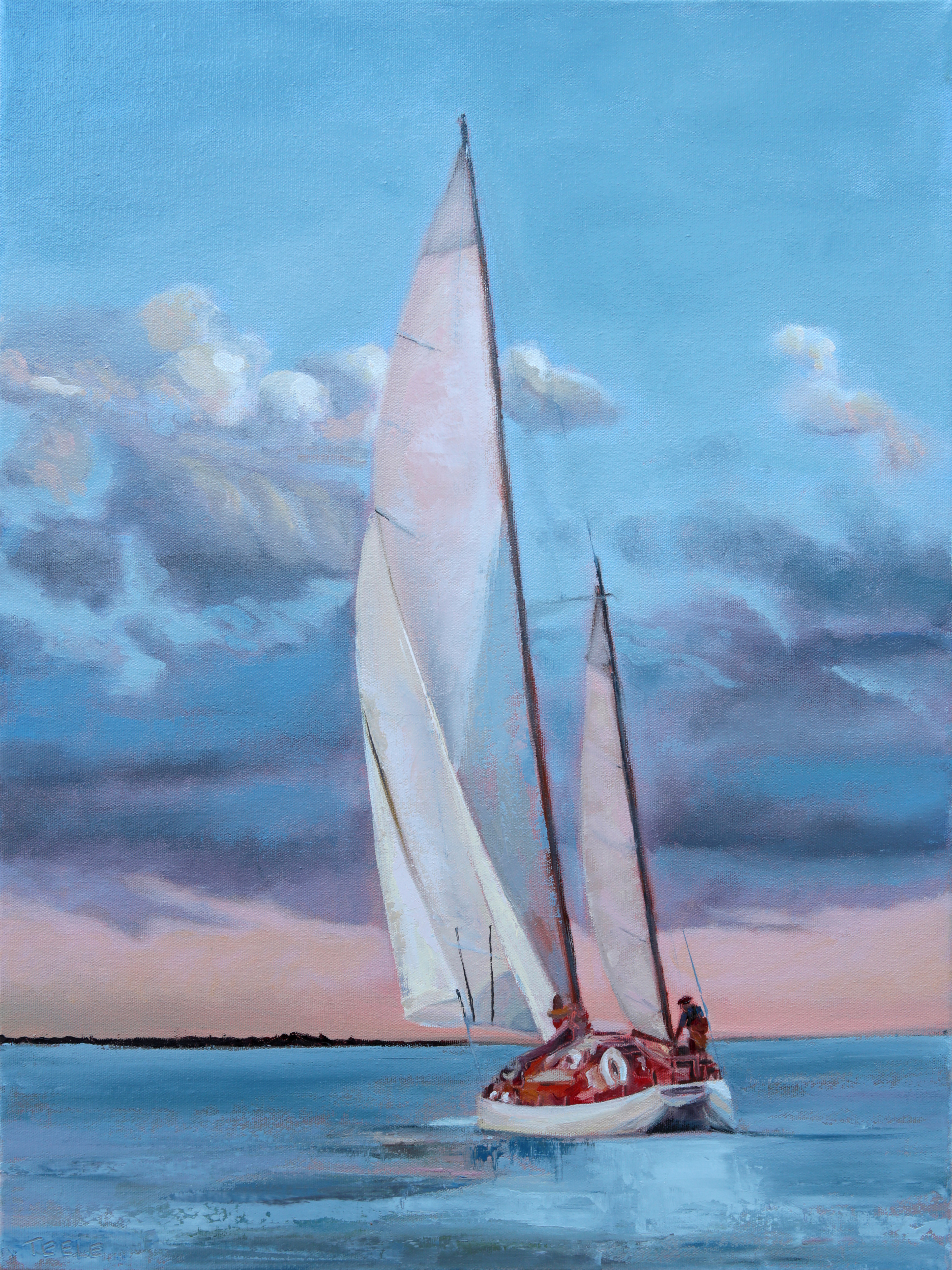 "Red Skies at Night" 18x24, oil on deep profile canvas,