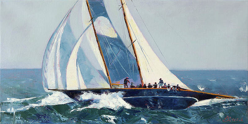 "Heeling Winds" 10x20, oil on canvas,