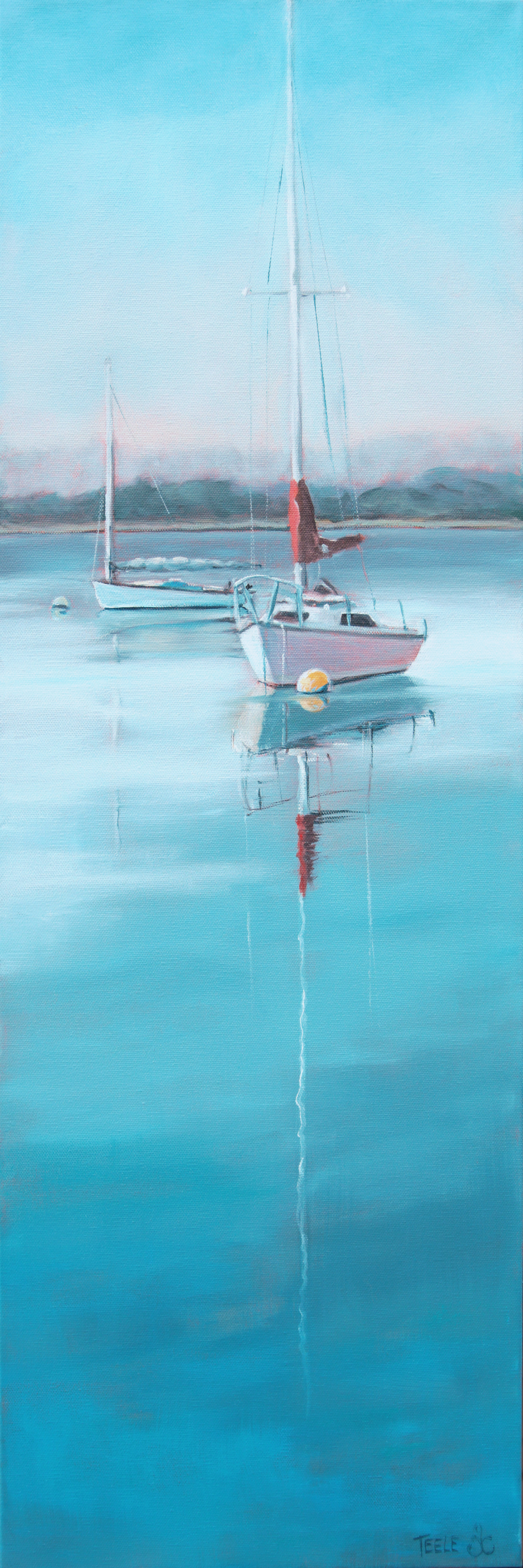 "Lifting Fog" 12x36, oil on deep profile canvas