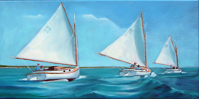 "Catching the Wind" 10x20, oil on canvas, frame
