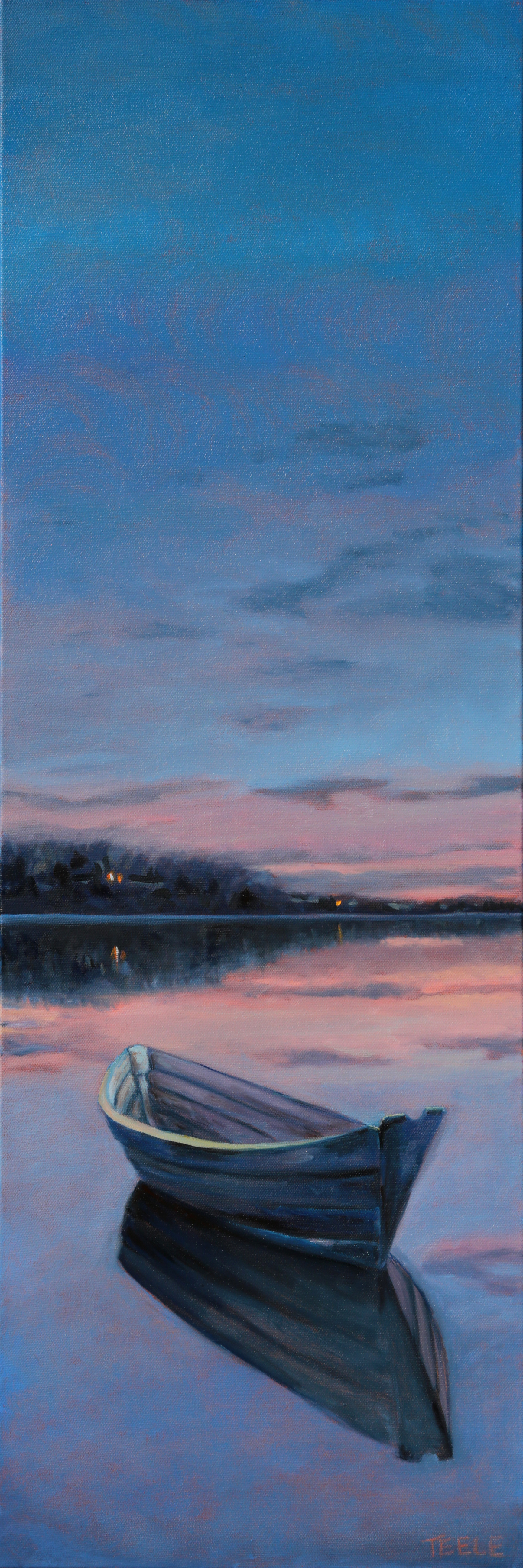 "Stillwaters" 12x36, oil on deep profile canvas