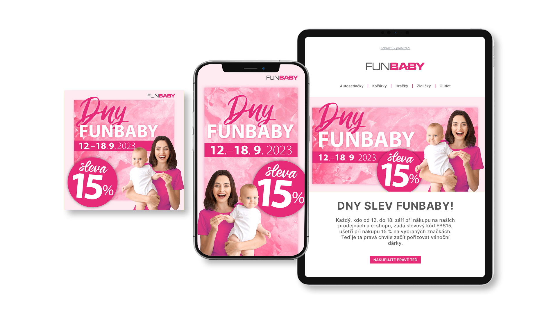 Verze bannerů DNY FUNBABY - podpora e-shopu