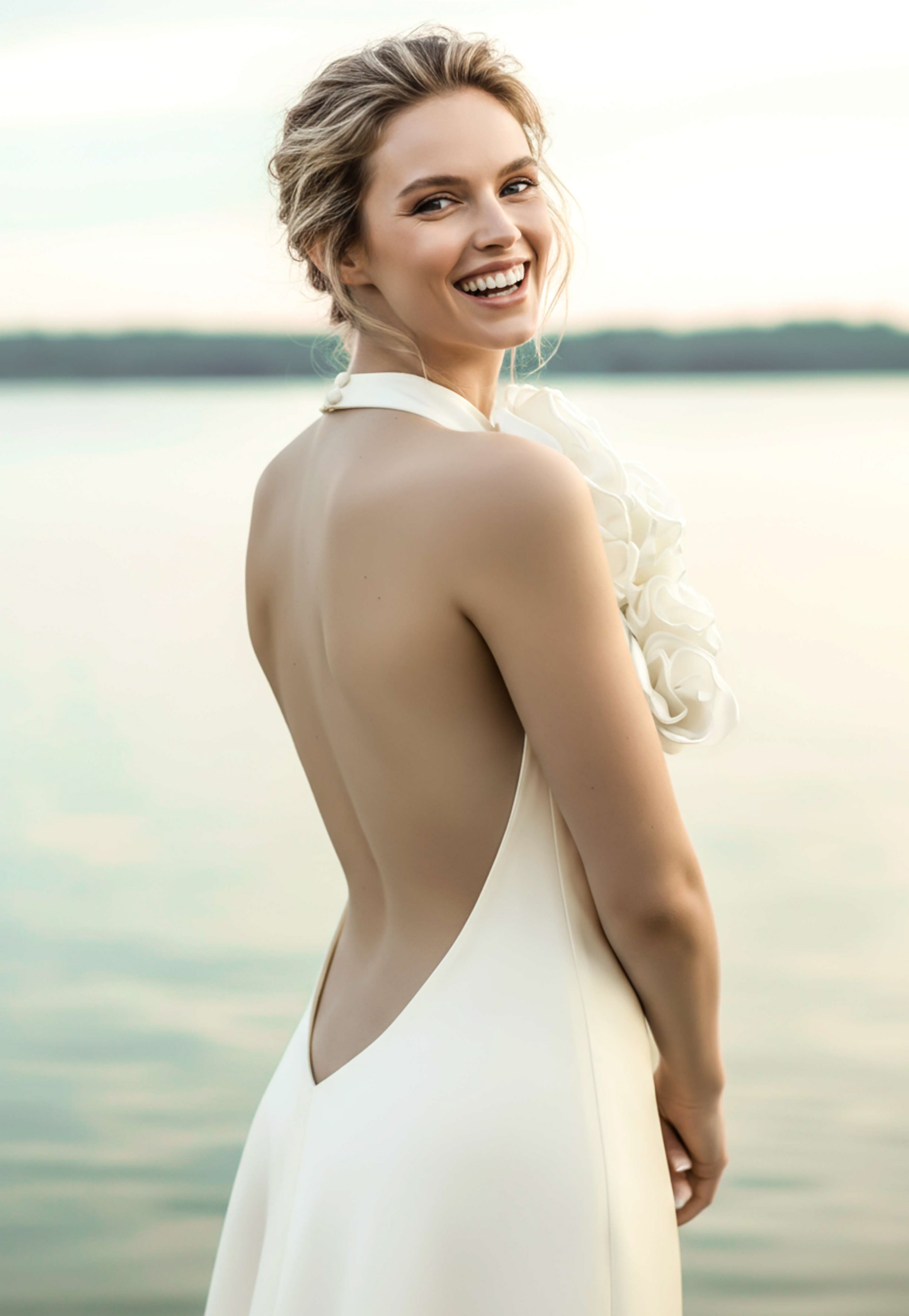 Zeitloses Satinkleid