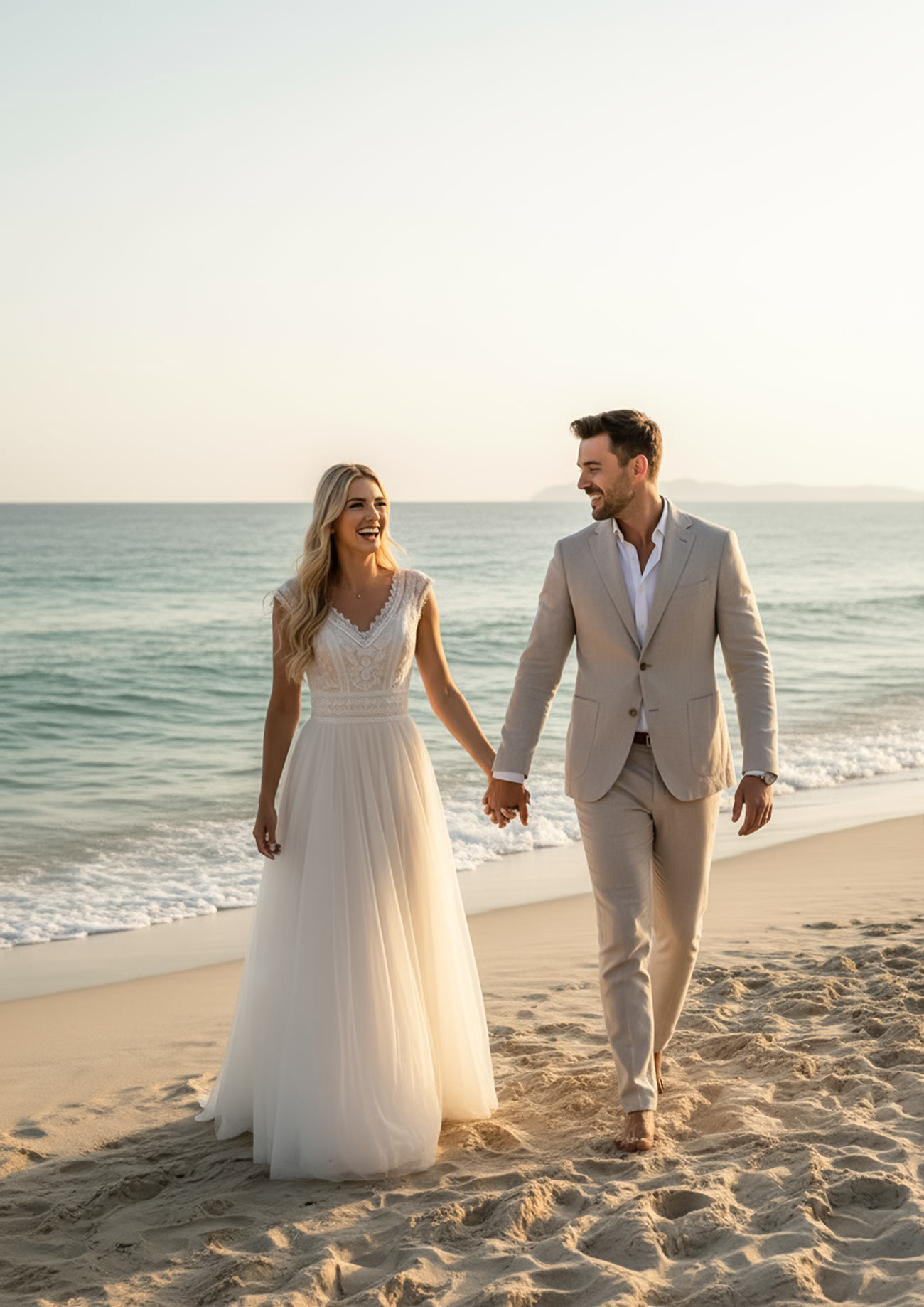 Brautkleid am Strand romantisch und elegant