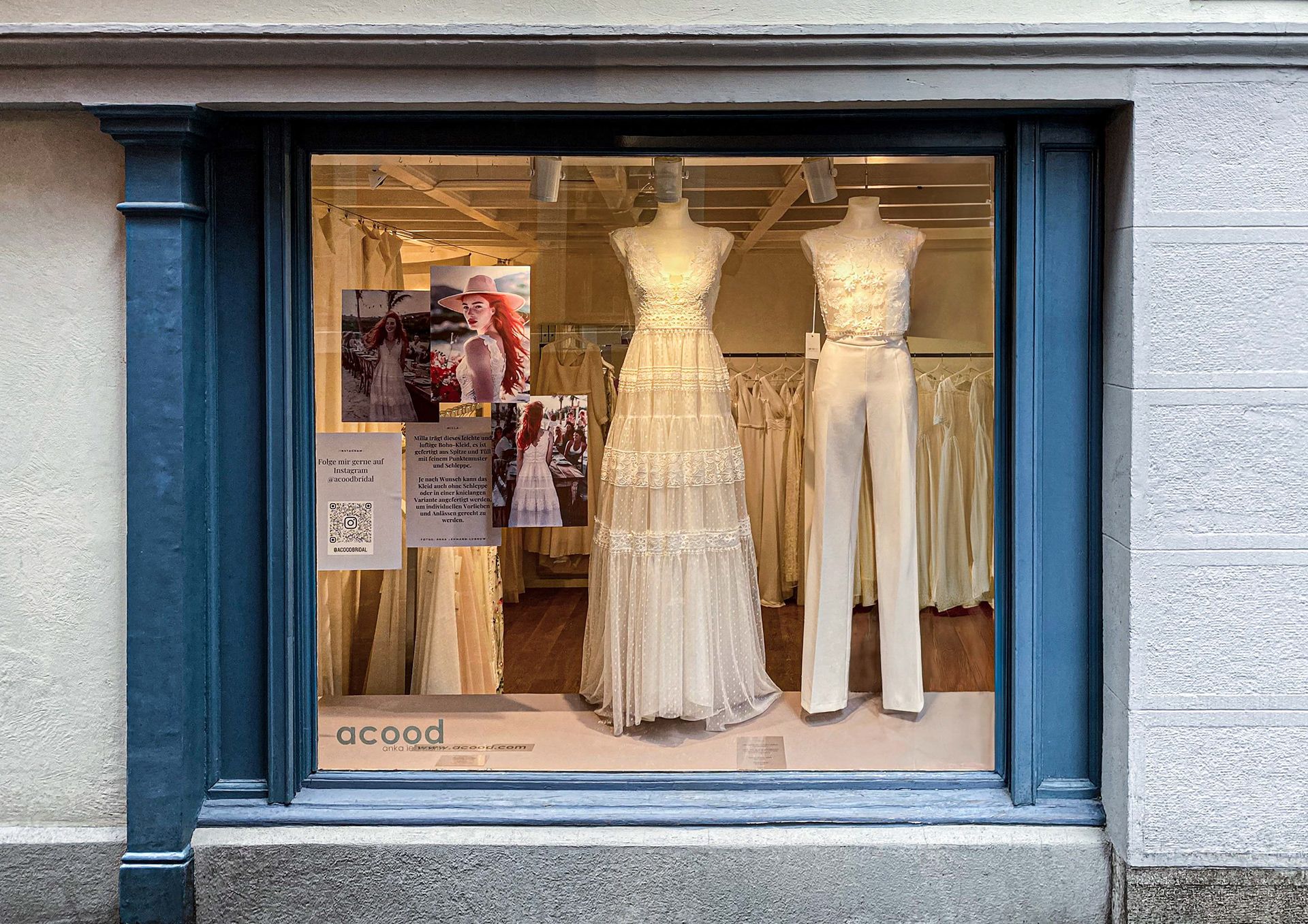 Boho-Brautkleid Design. Leicht und mit feiner Spitze für eine entspannte Hochzeit.