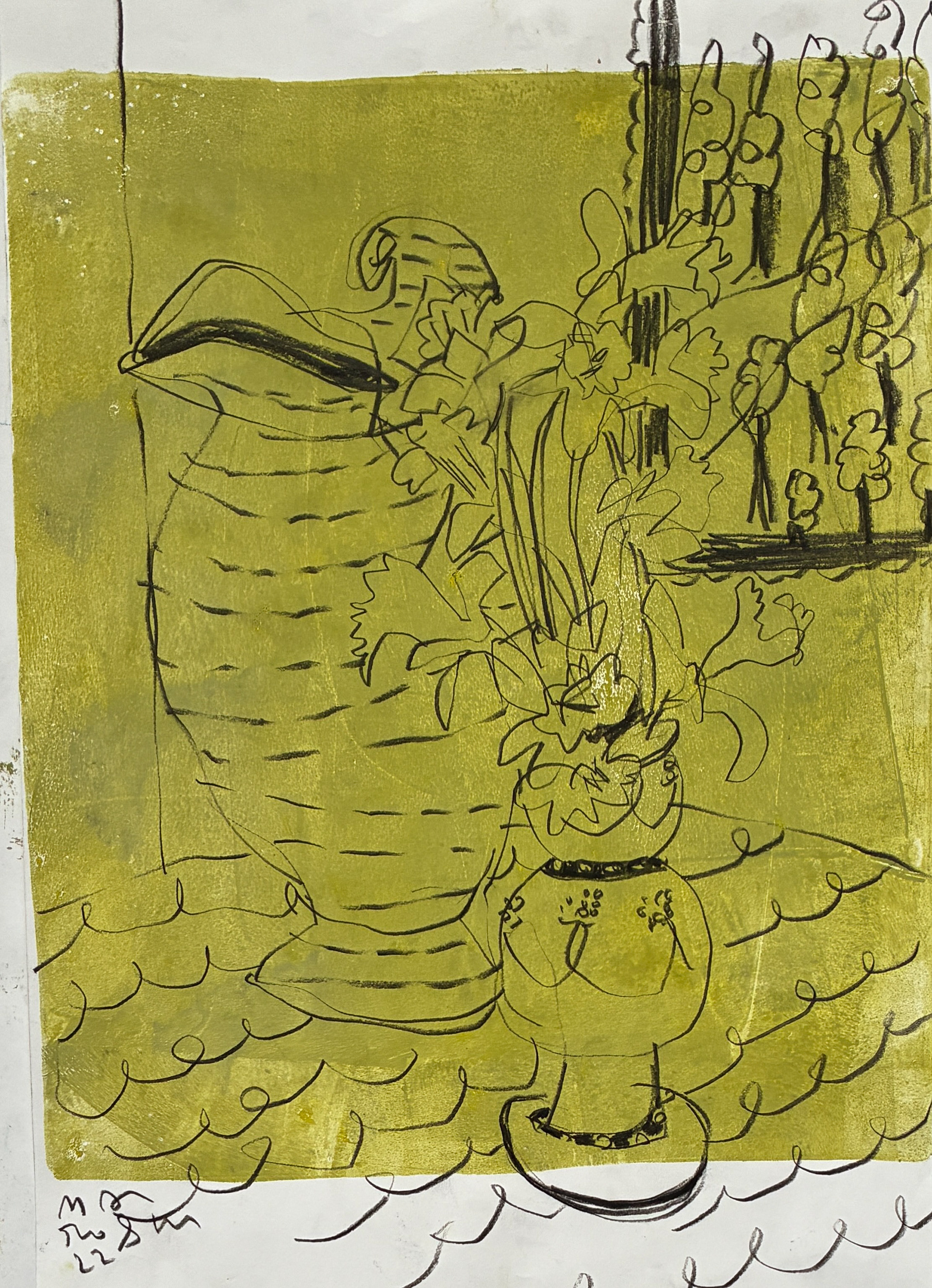 It's Daffodils...by a Nose / 12 x 20 / Framed 19 x 27, $750