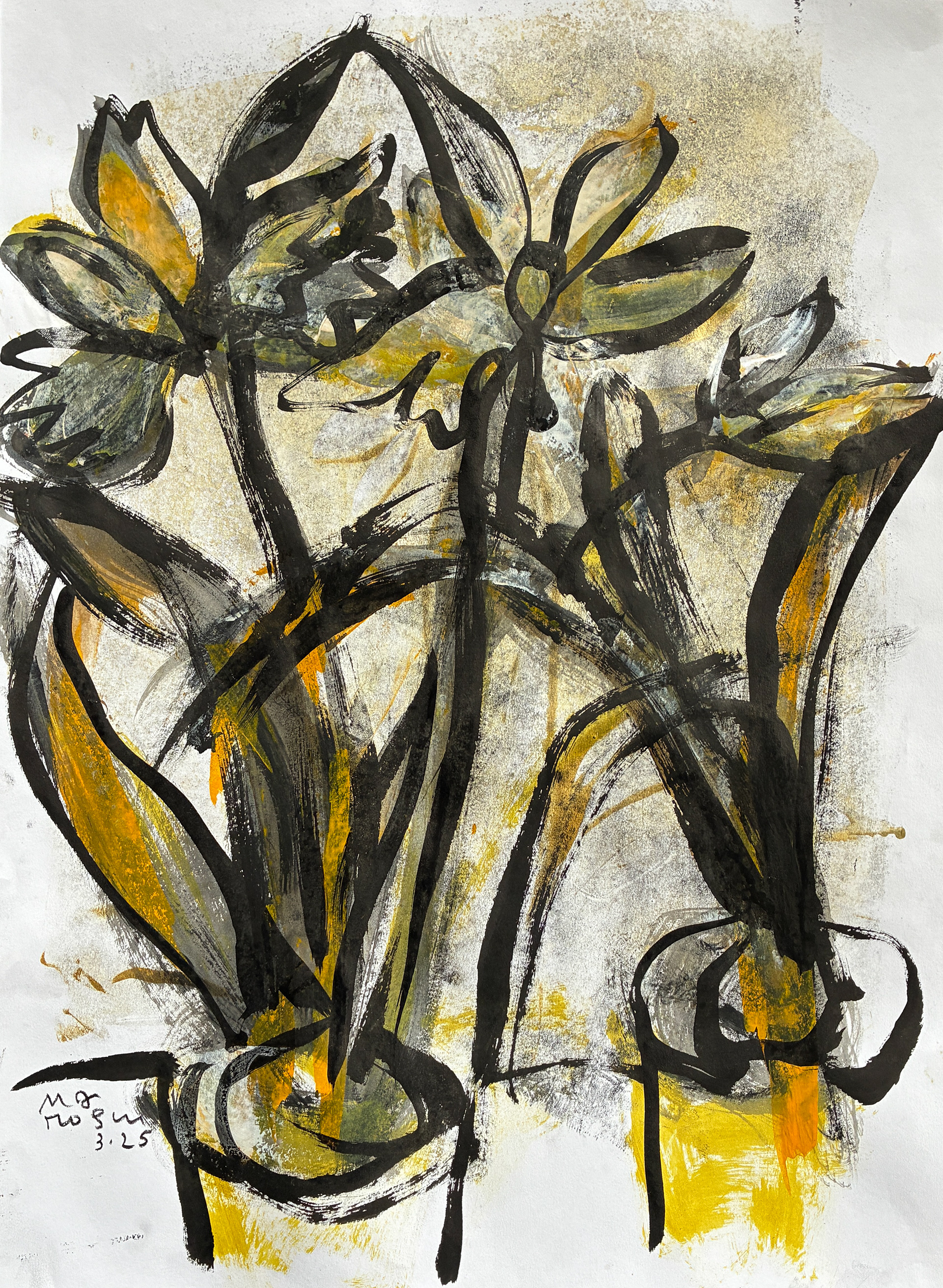 Amaryllis, in Yellow / 15 x 22, $1,200