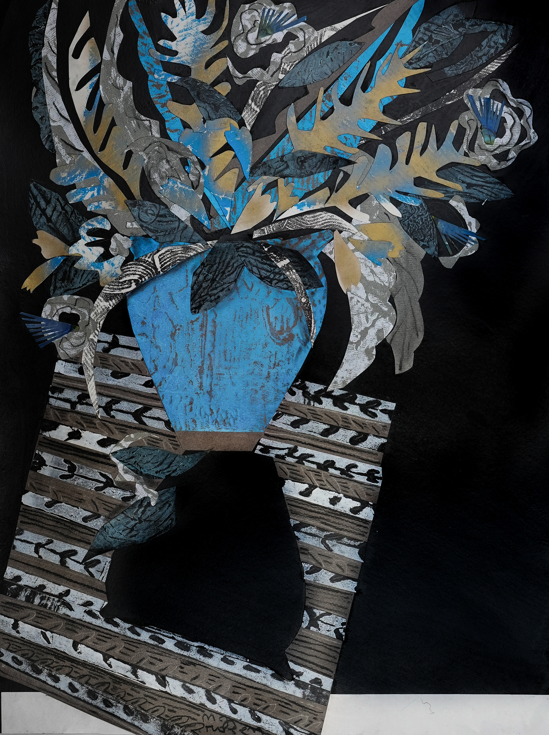 "Shadow with Woven Tablecloth and Frowsy Blossoms"