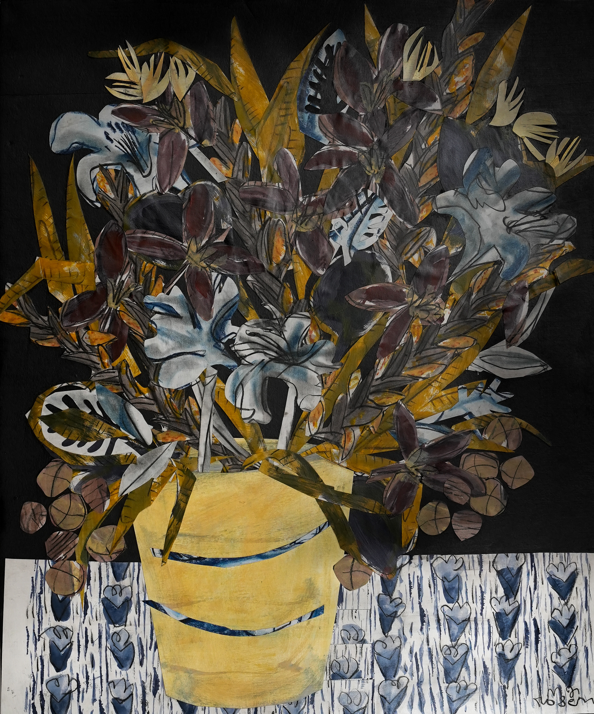 Golden Bucket 18 x 24, collage. 2021 $1,800