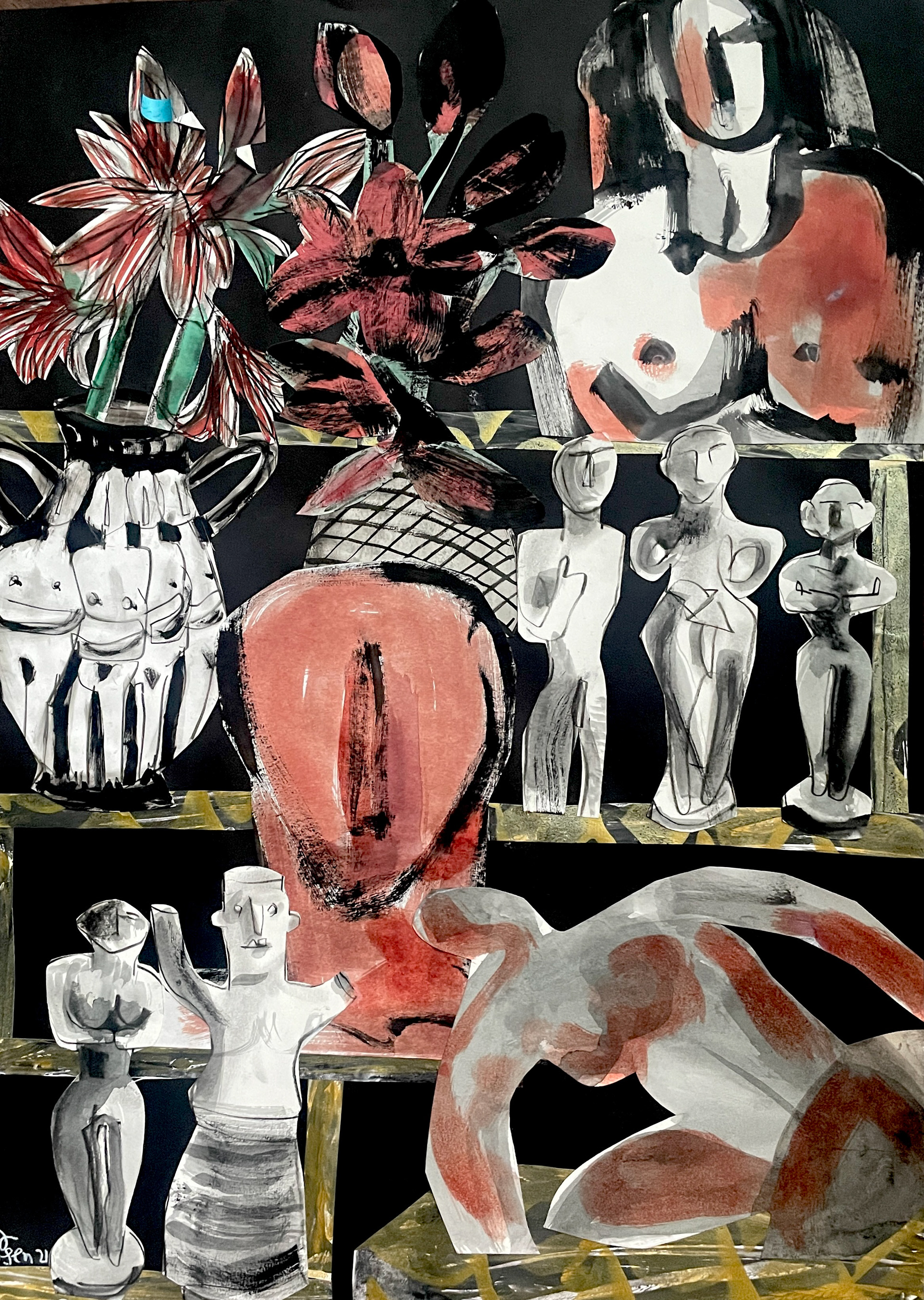 Modest Nudes, Some Blushing / 19 x 24 / Framed, $2,000