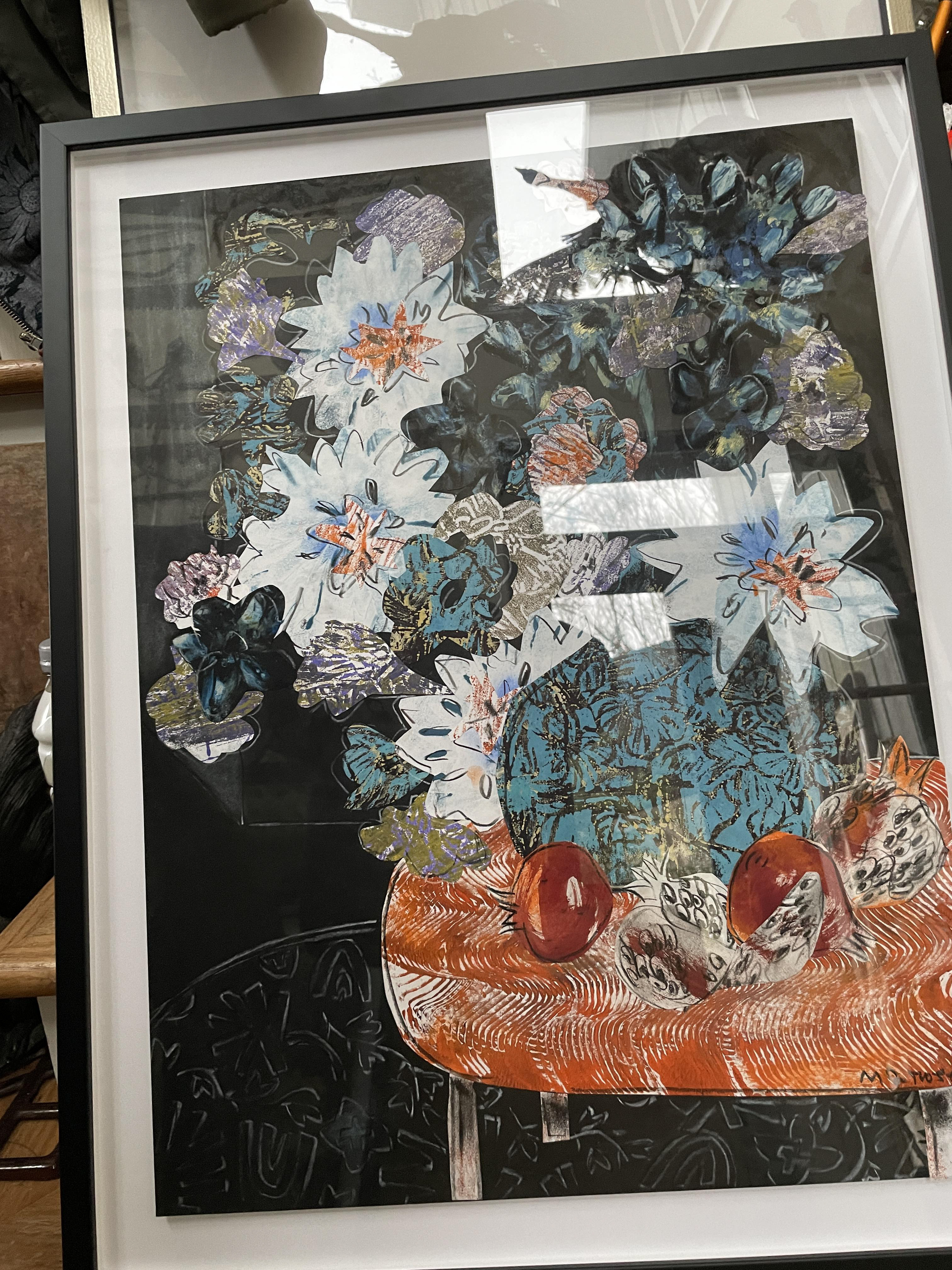 Pomegranates Fail To Steal the Show 18 x 24, collage, 2022 $1,800