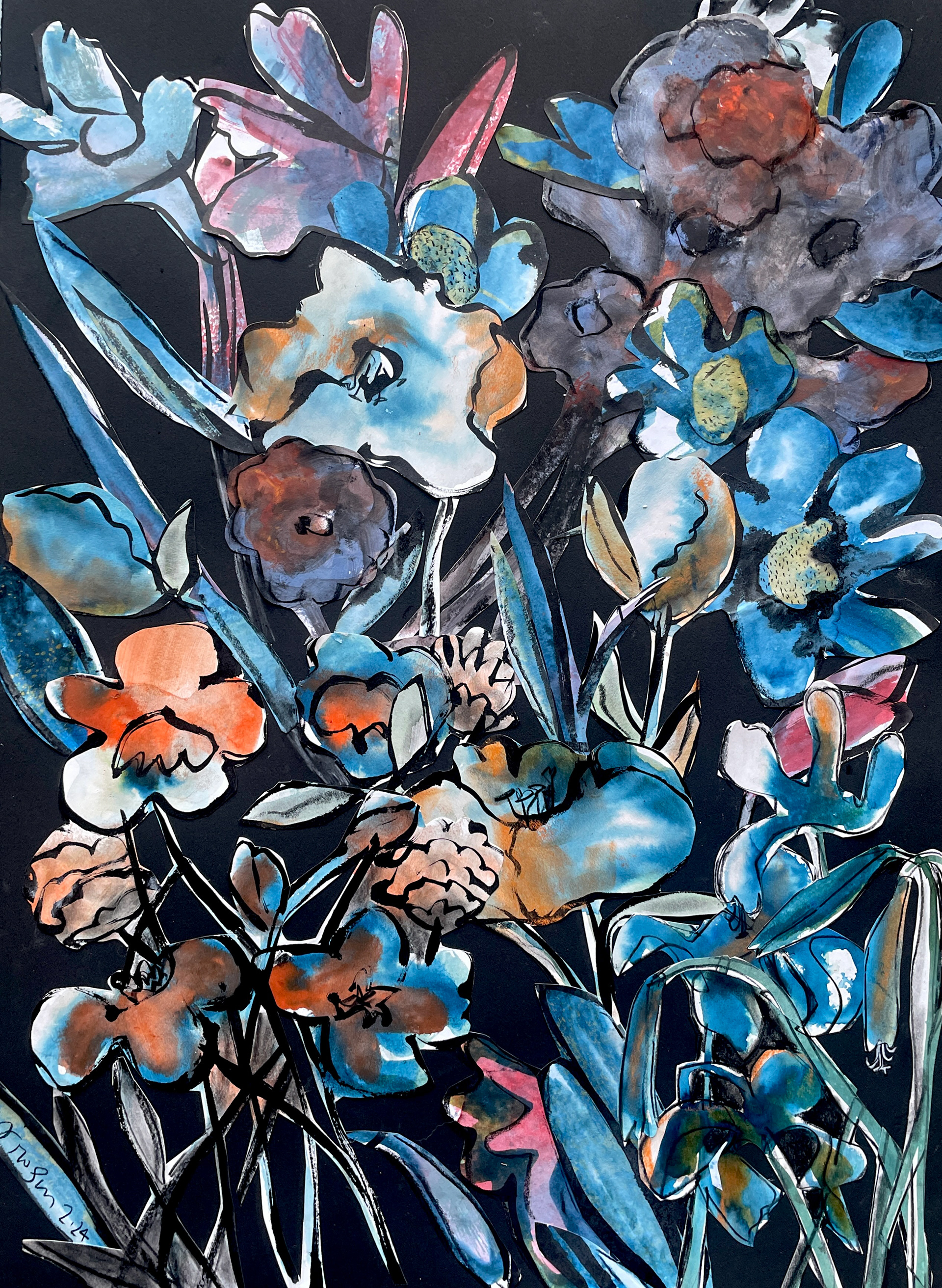 Swords Turned to Flowershares / 22 x 30 / Framed, $2,000