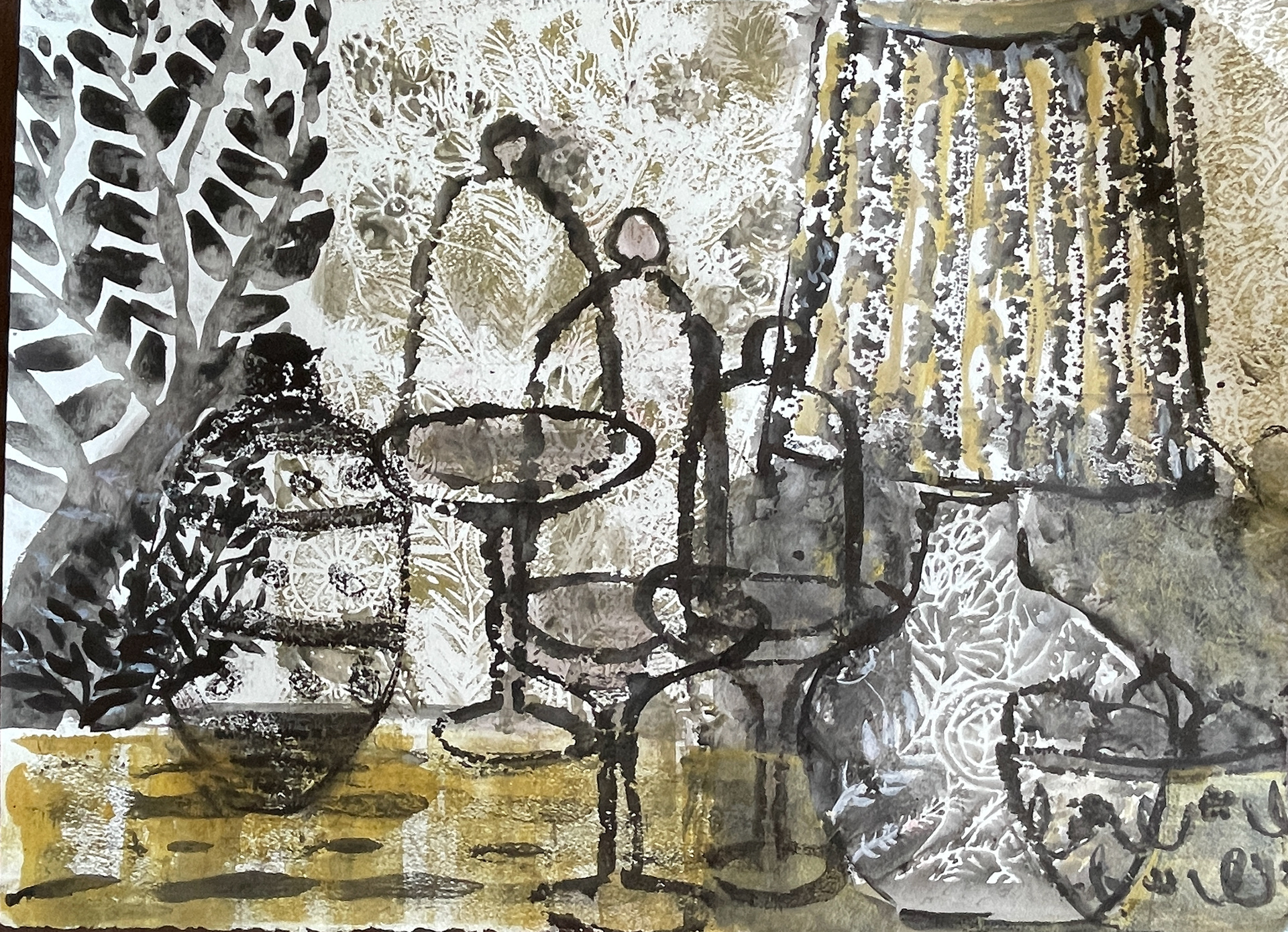 Peaceful Assembly 36 x 24, monotype, 2022 $2,200
