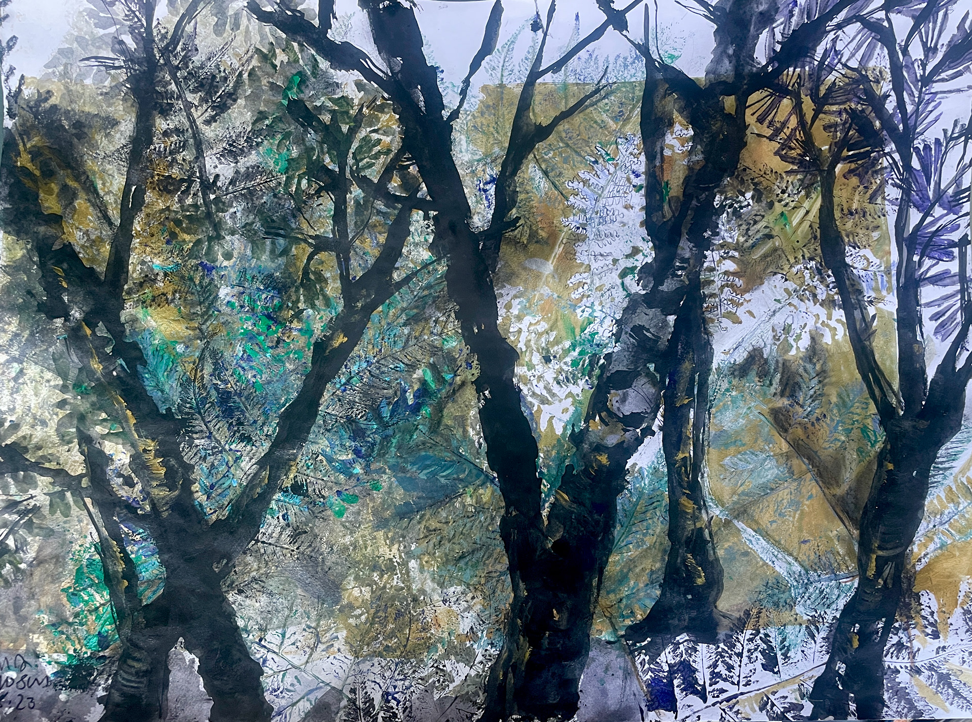 Trees in Shadow, Leaves in Light / 22 x 15, $1,200