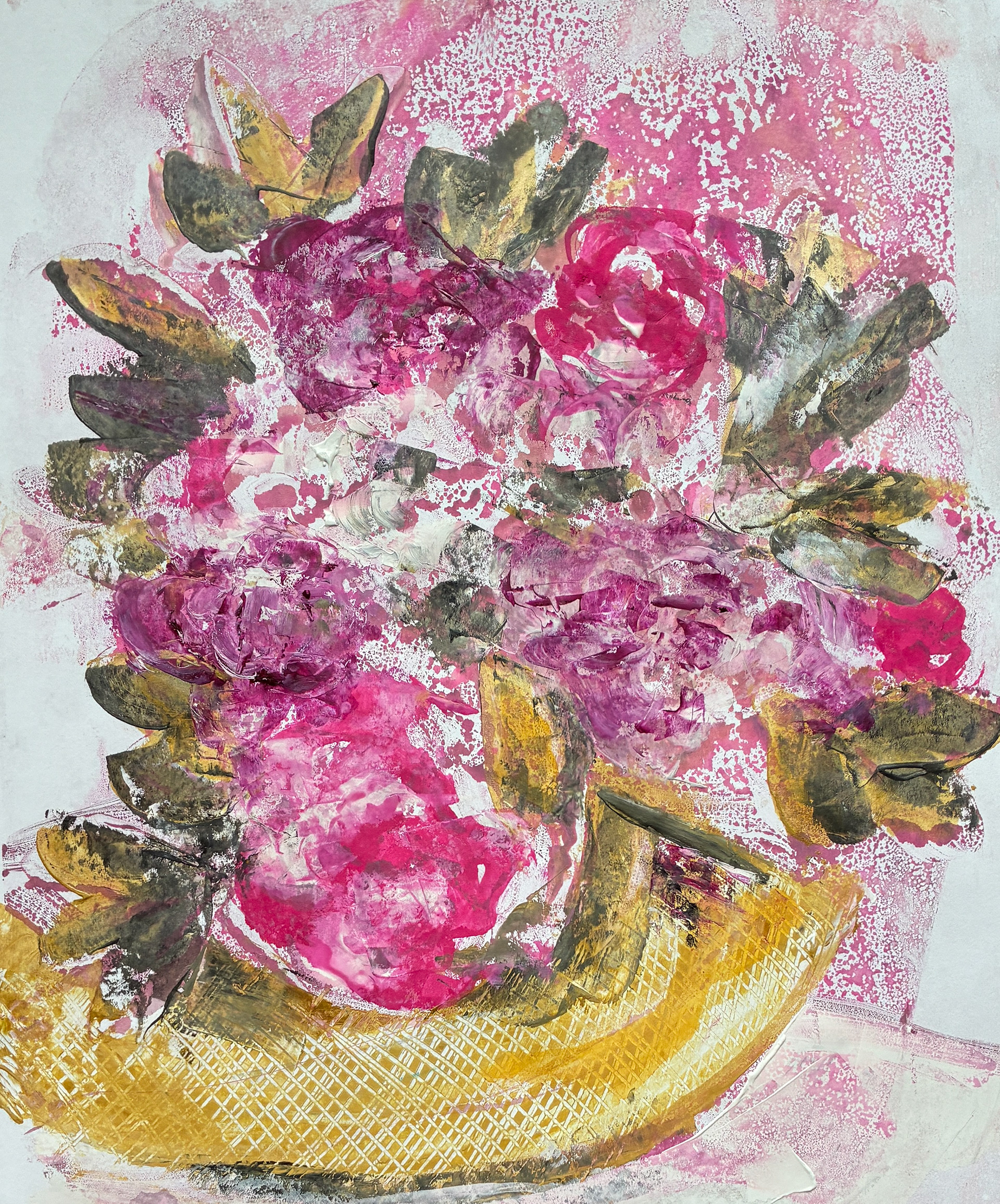 Basket of Pastel Flowers / 15 x 22, $1,200