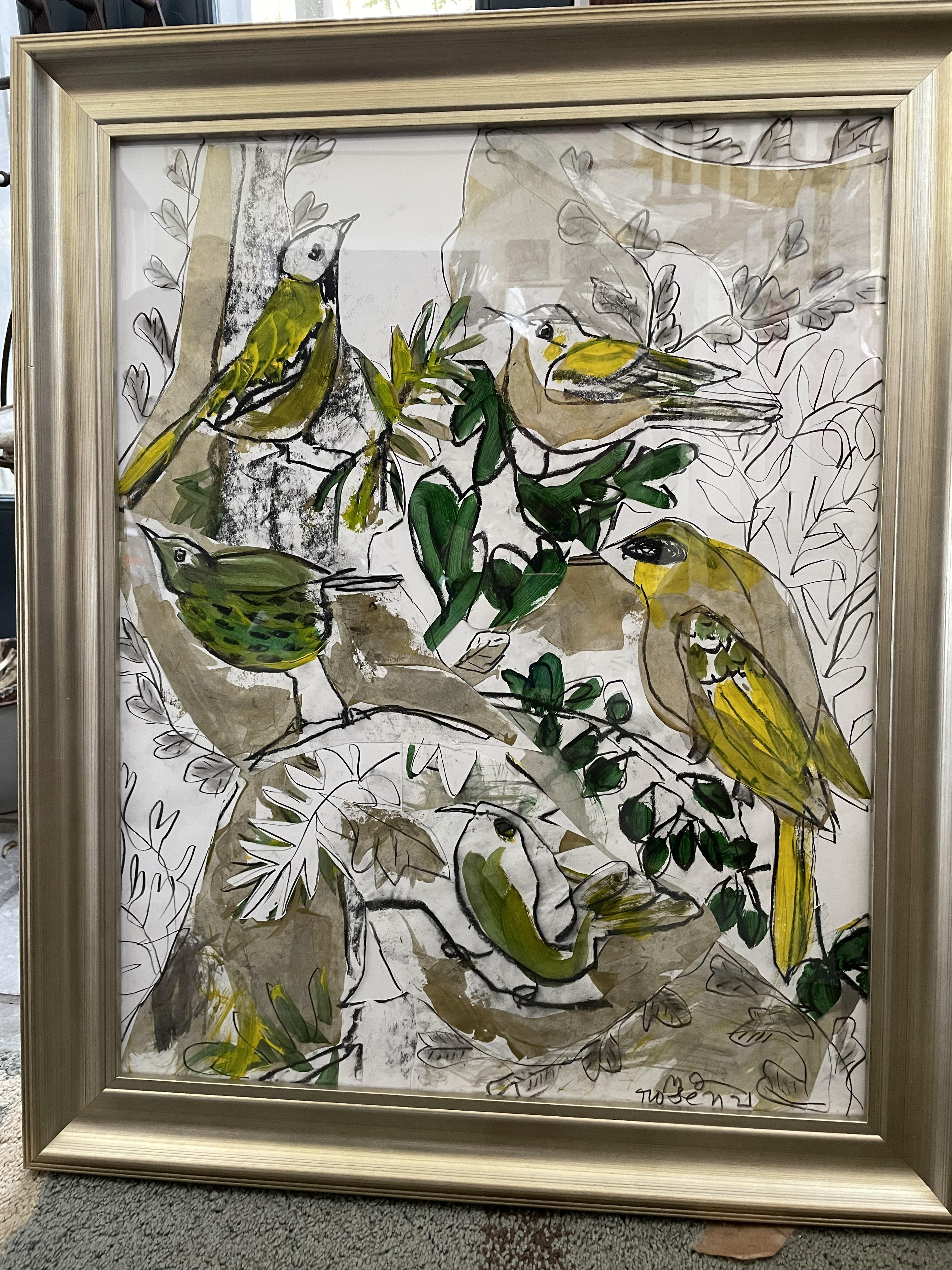 Not Partridges, Not Pear Trees 18 x 24, collage, 2022 $1,800