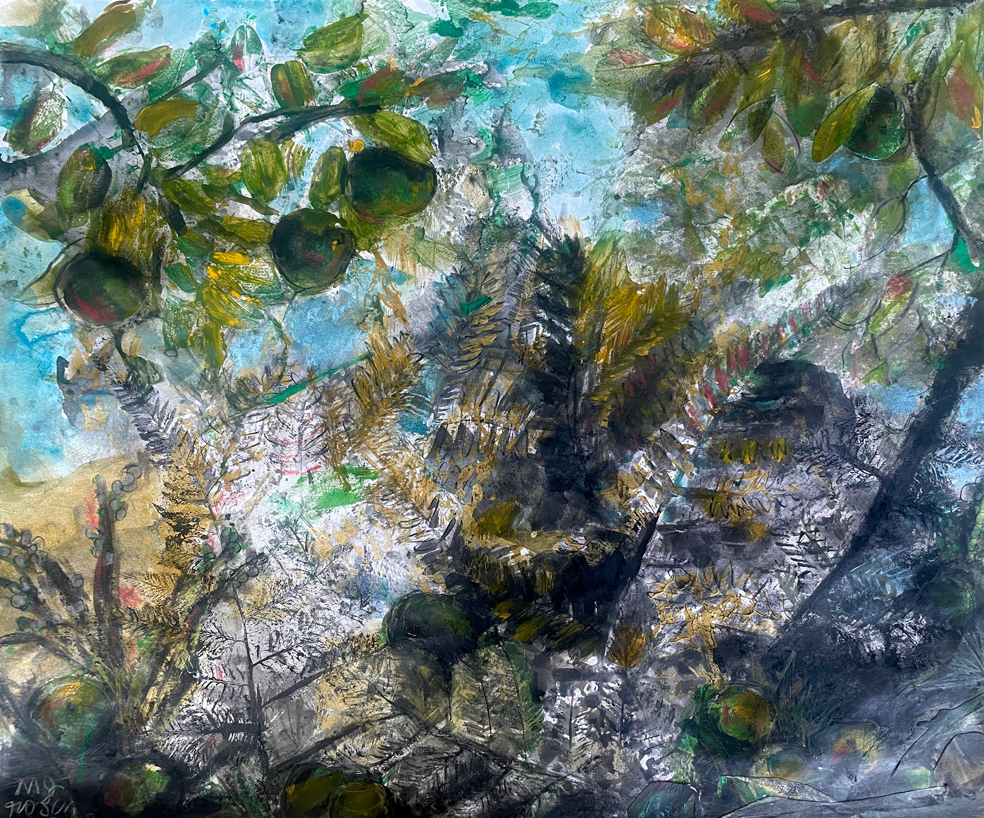 Black Walnuts / 22 x 15 Monotype, $1,400
