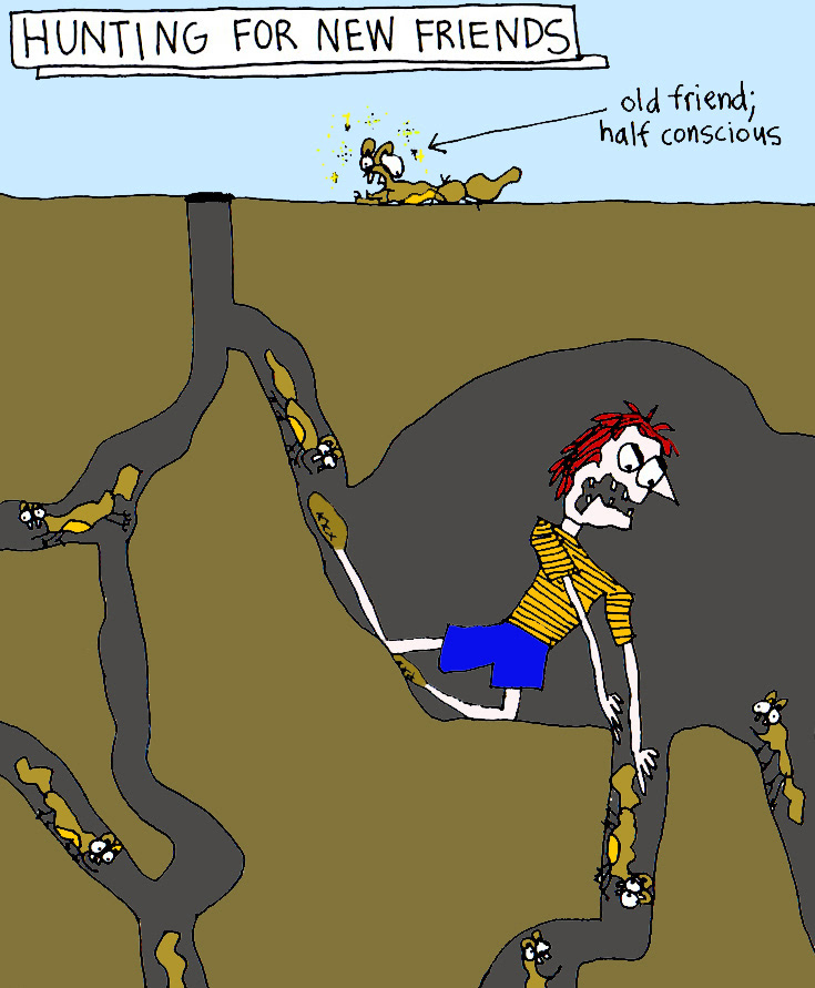 John's Commentary:  Morgan knows that old friends sometimes need to be replaced with new friends...especially when they can no longer move their limbs and don't react to violence in the same fearful manner.