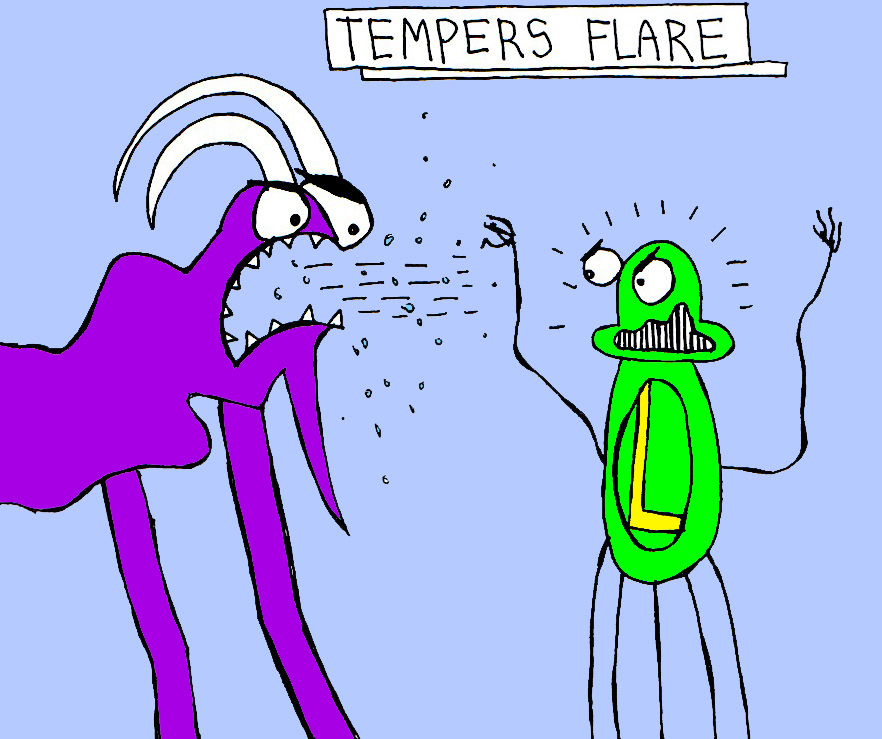 John's Commentary:  Even best friends can get a little hot and bothered....Leaf looks ready to blast off.