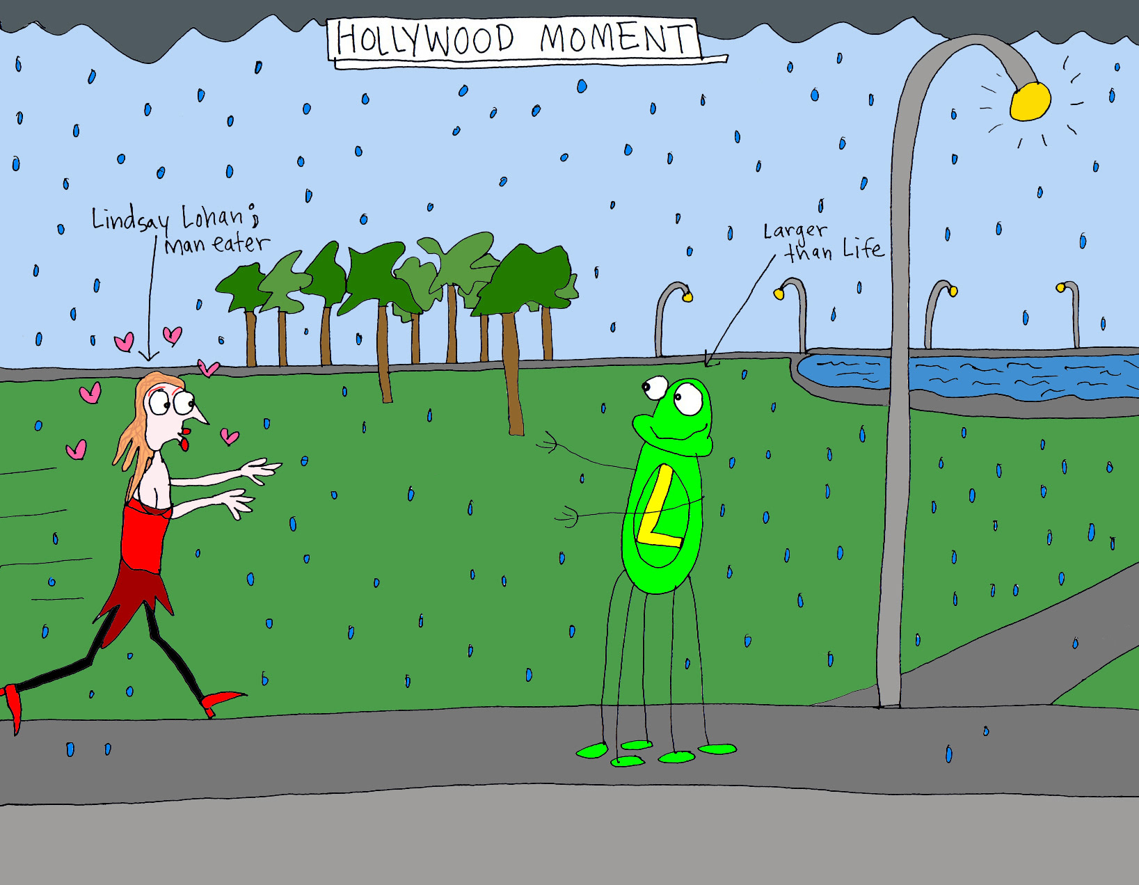 John's Commentary: Lohan loves the bad boys, the booze and black leggings...Leaf loves the chase and making the moment feel cinematic.