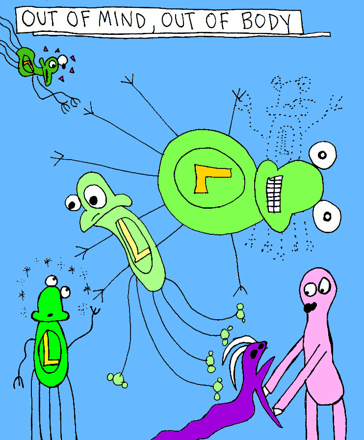 John's Commentary: Leaf often finds himself experiencing periods of mental instability...whereas Shef often imagines himself being outside of his body literally.