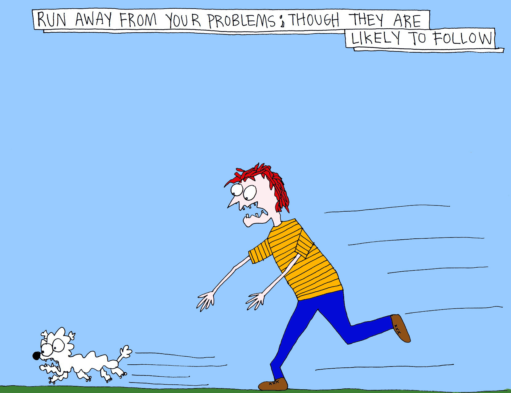 John's Commentary: Sir Charles desperately looks for a gopher hole while running at full speed.