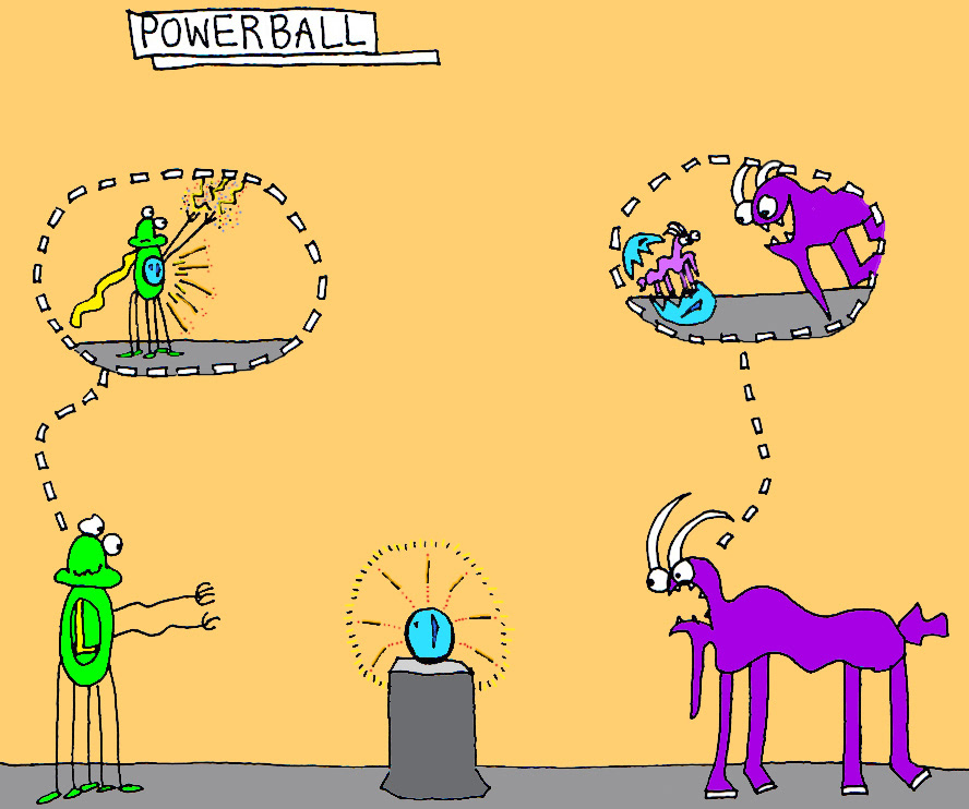 John's Commentary:  The powerball incites glorious dreams