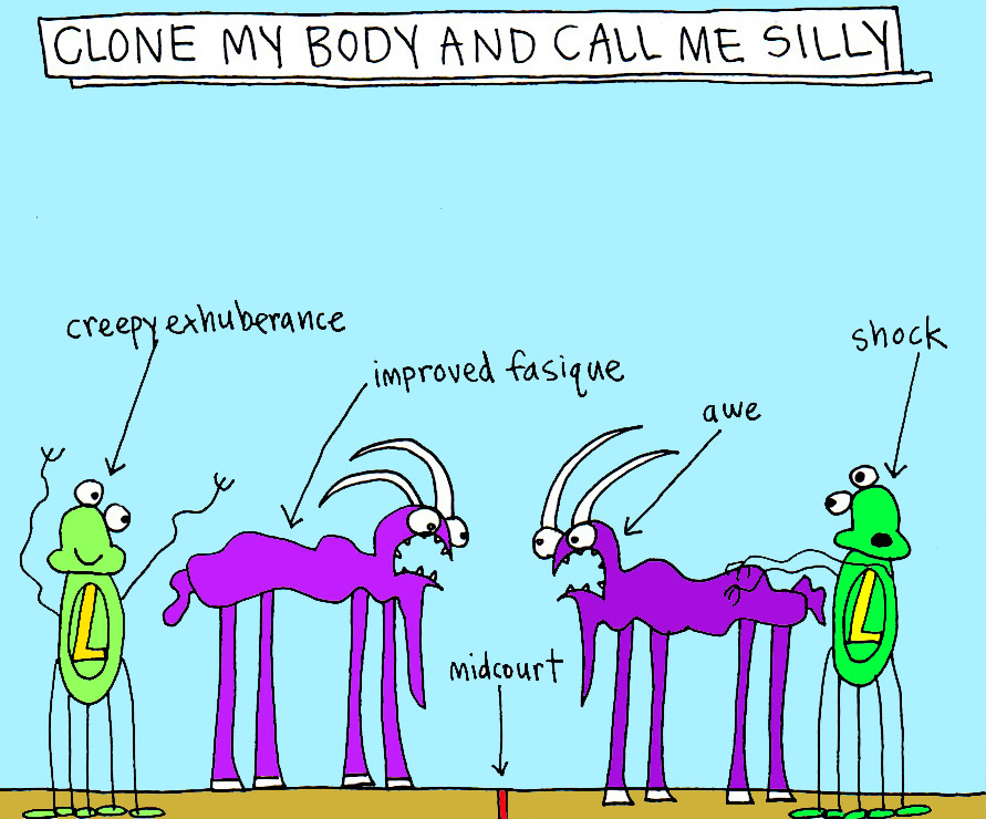 John's Commentary: Even though clones will have clone brains and will obviously act strange (possibly like droids), they may very well be physically superior to our true selves (i.e. fresh liver, lungs, kidneys).