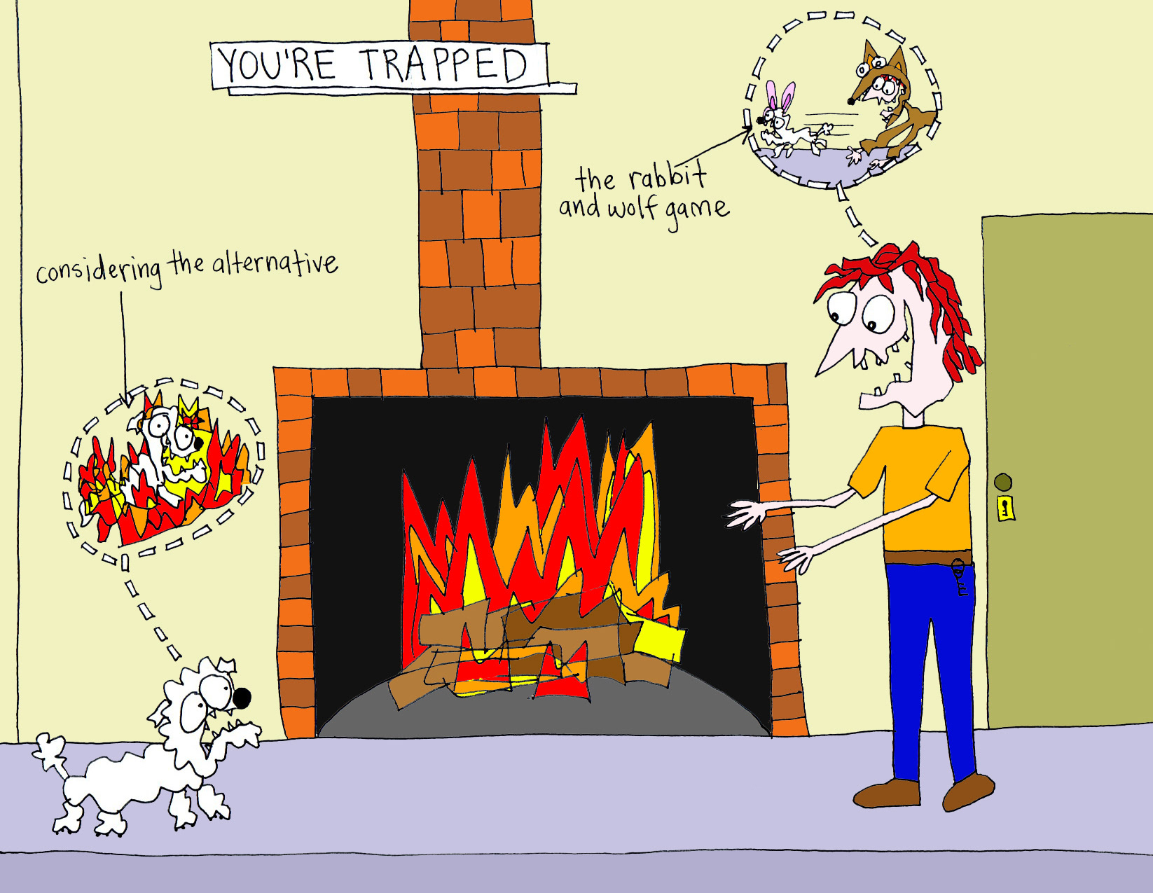 John's Commentary:  Morgan's death grip (after the chase) or the relentless bite of the flames....a touch decision for poor Sir Charles.