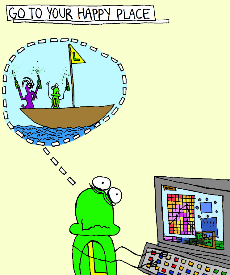 John's Commentary:  Its the only way to get through the monotony.