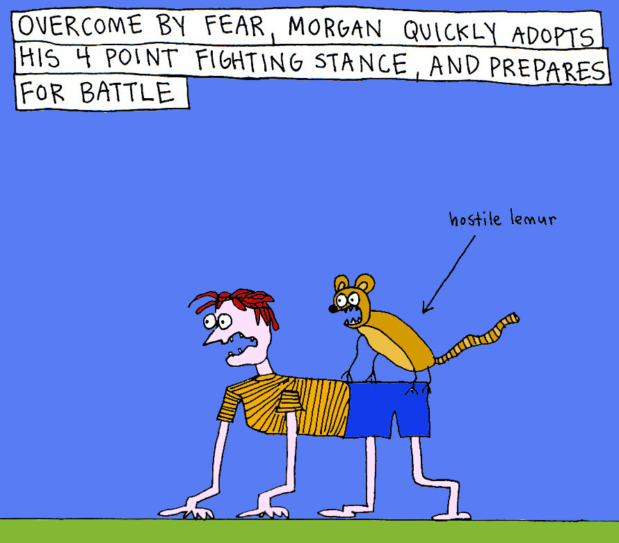 John's Commentary: The 4 point fighting stance - similar to the triple threat in basketball.