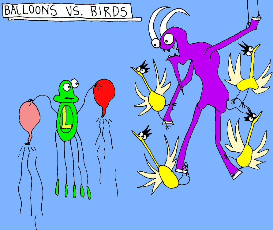John's Commentary: The balloons will run out of air, yet the birds will run out of energy...it doesn't seem like Shef is aware of the latter statement.