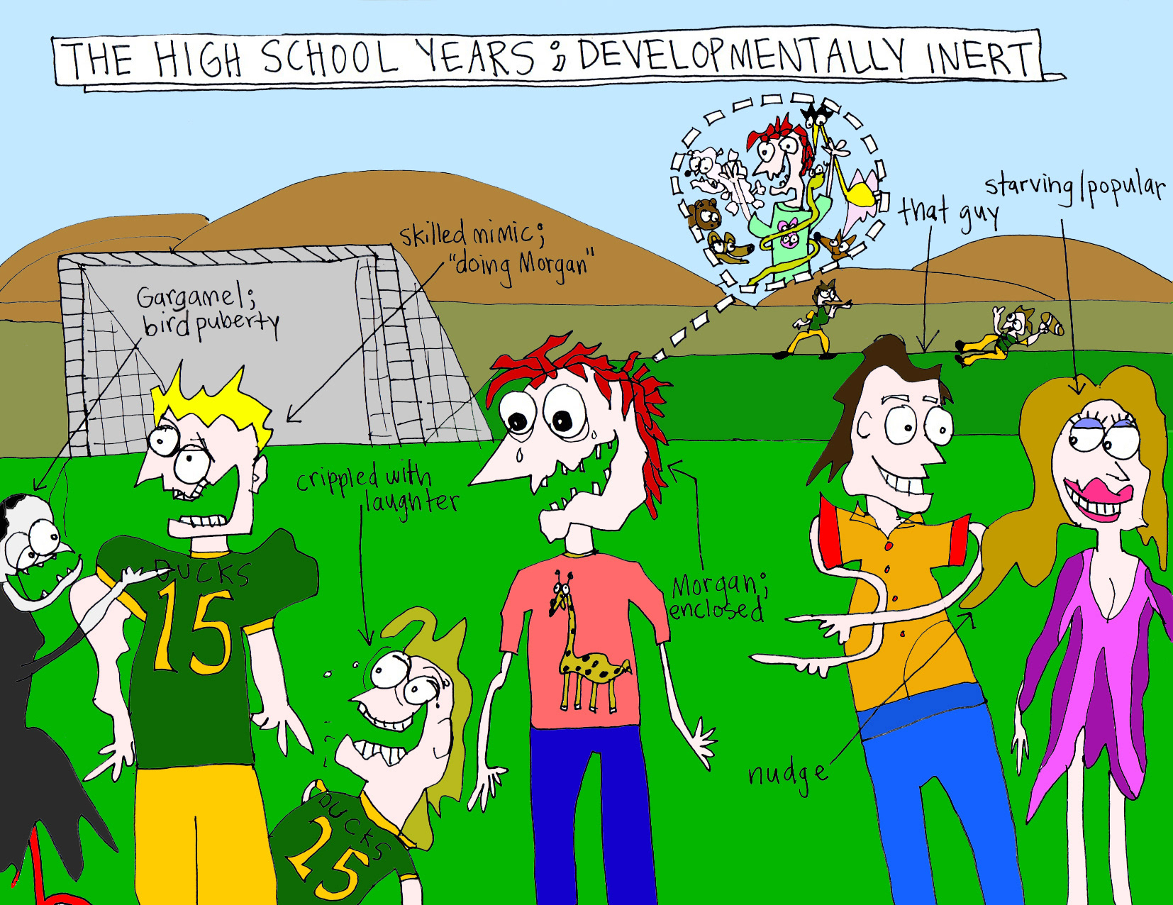 John's Commentary:  A snapshot of the daily life of Morgan, when amongst others of his species and human age....see how he drifts away to a happier place? (do you blame him?)