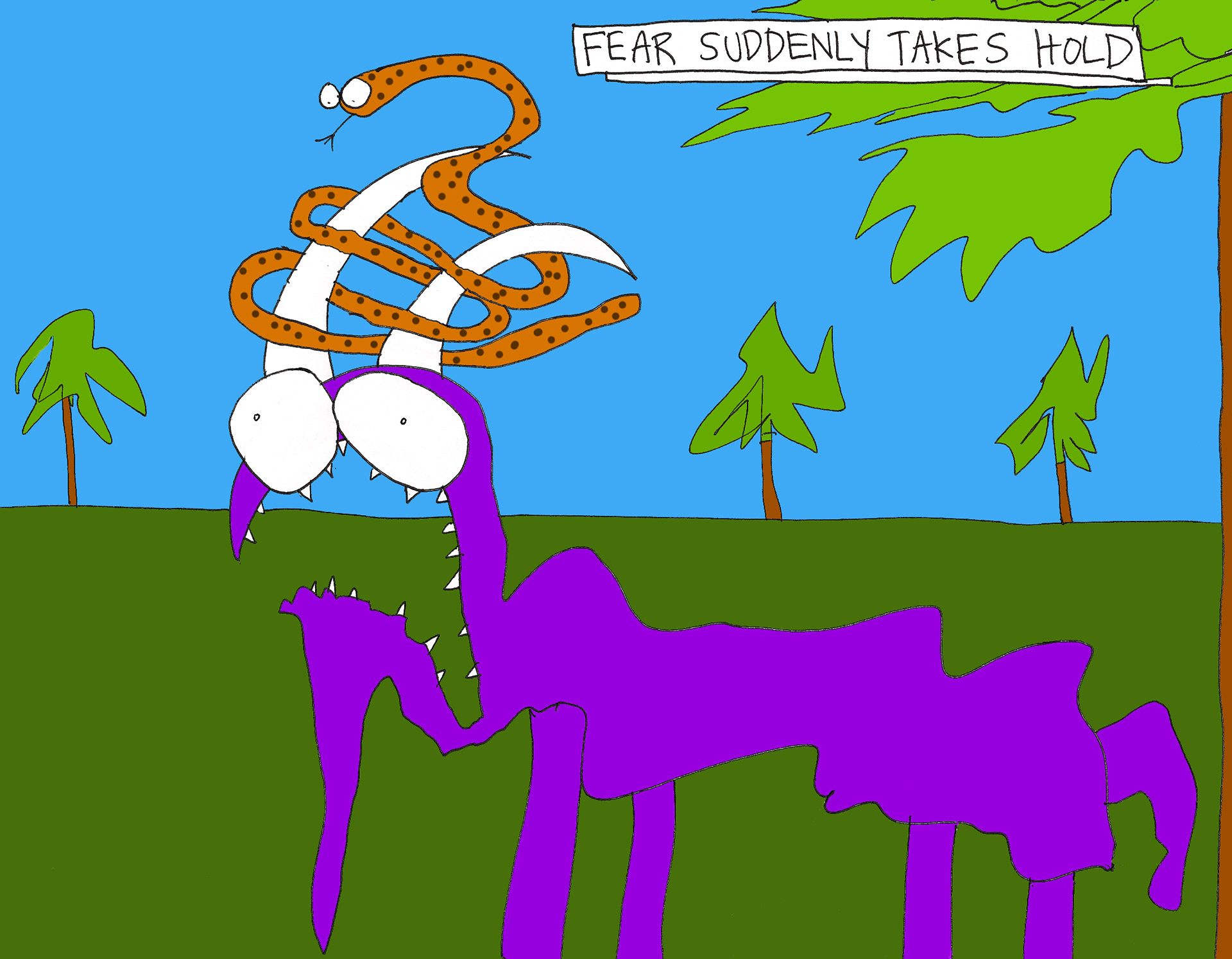 John's Commentary: The snake's maneuver from branch to horns is one of nature's delicacies.