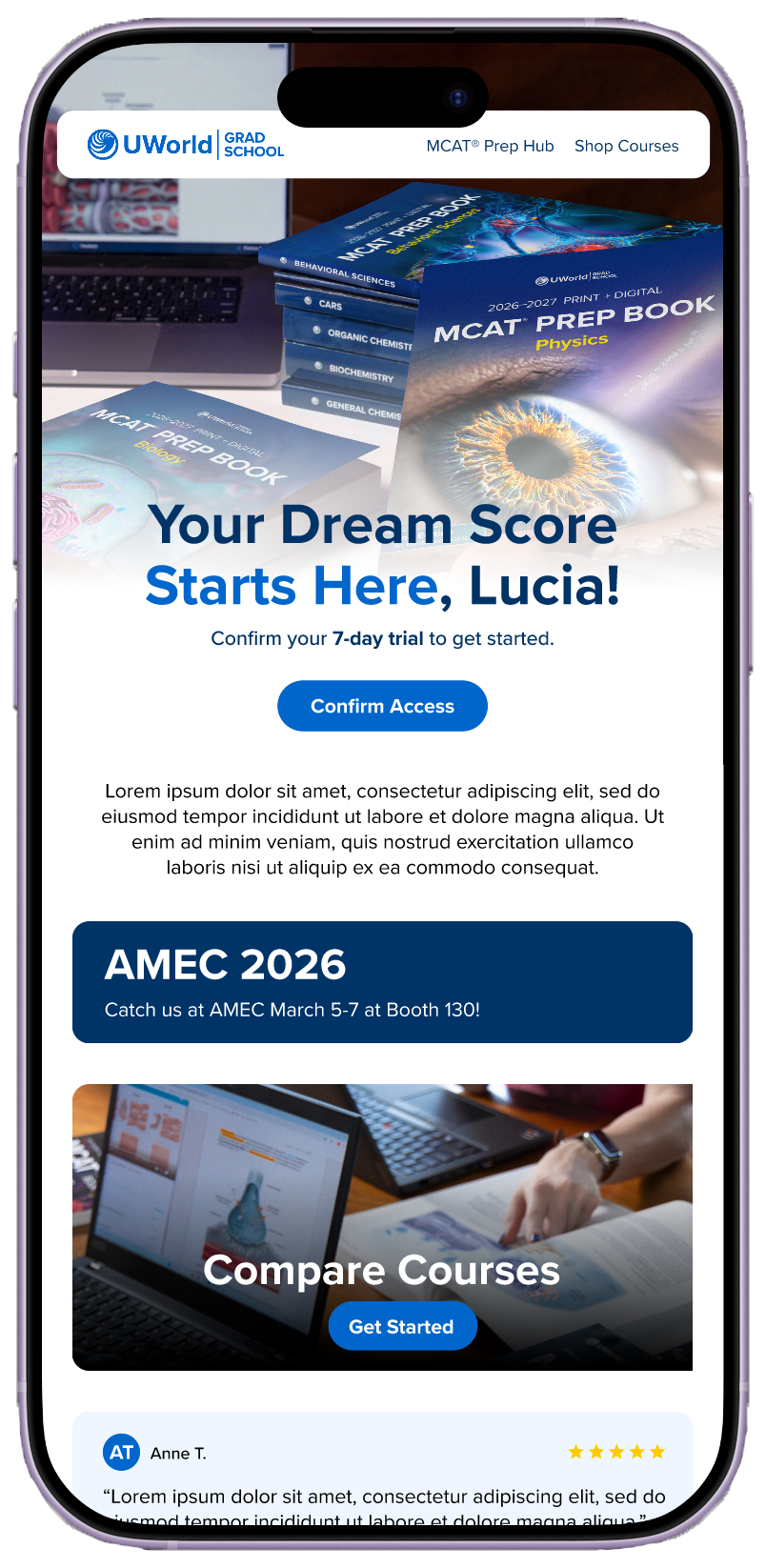 Product launch email