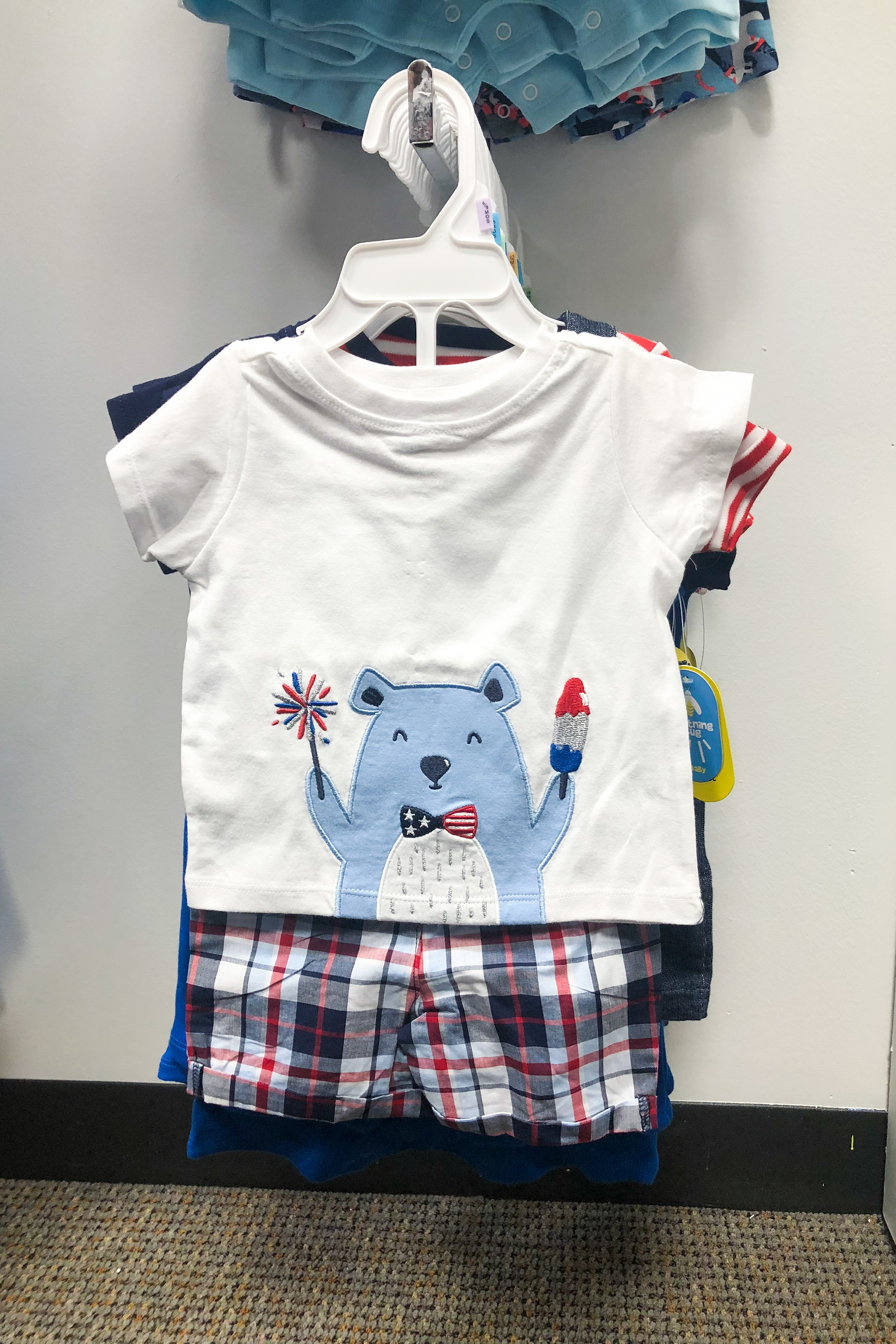 Lightning Bug Baby Boys Woven Shorts and Tee Set - Americana