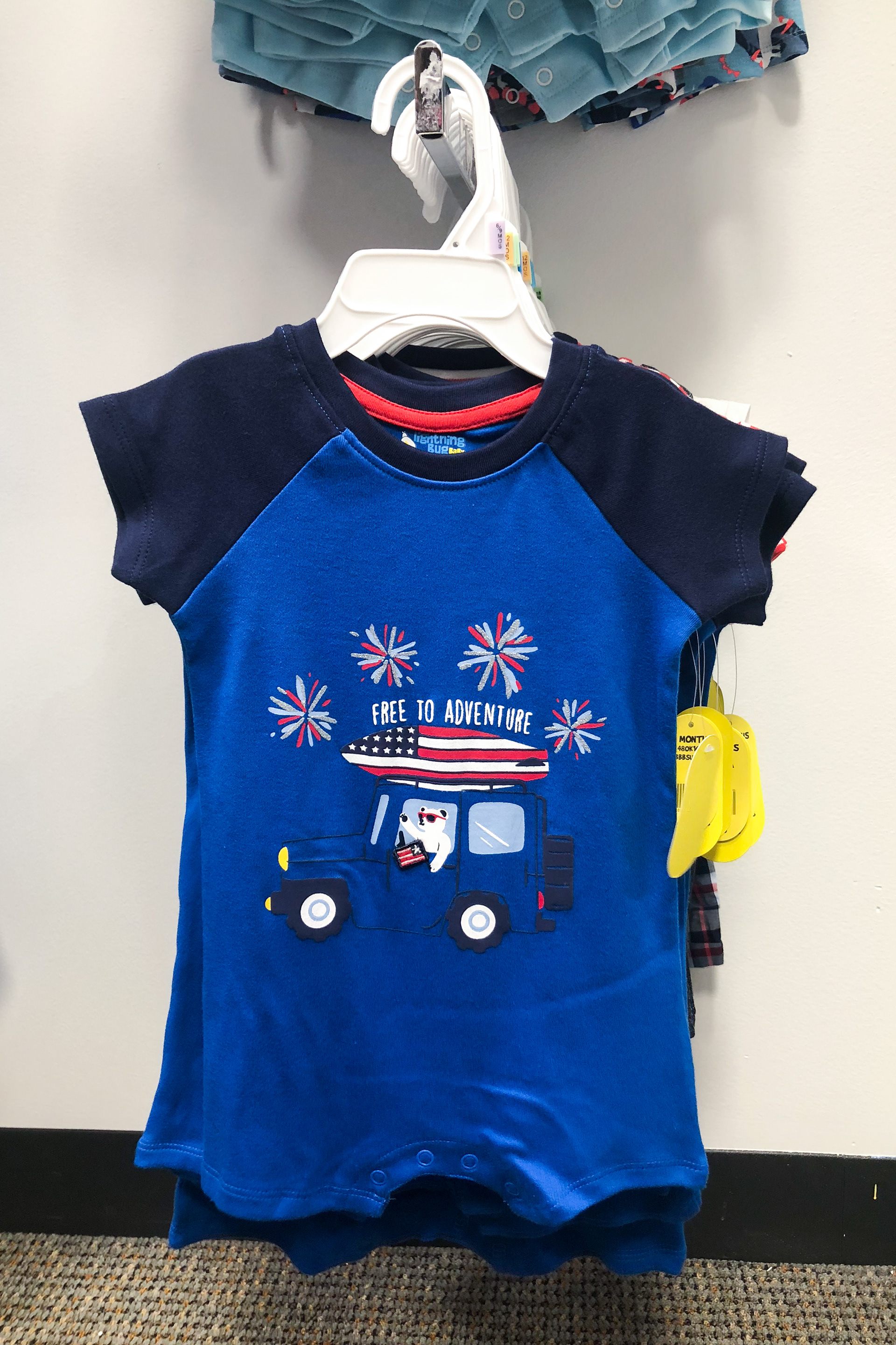 Lightning Bug Baby Boys Free to Adventure Knit Bodysuit - Americana