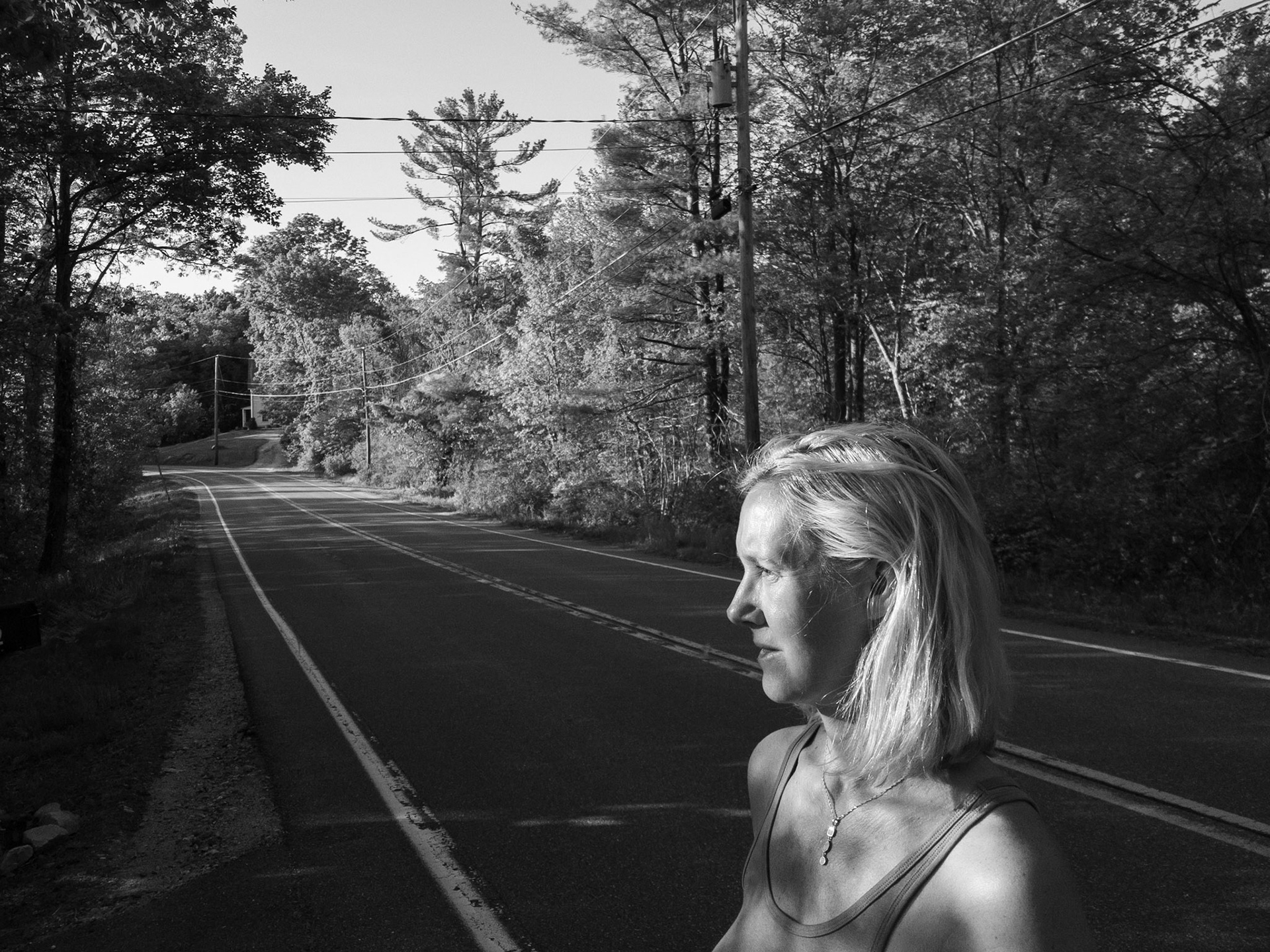 Joanne Smith in front of her home in Bedford, NH