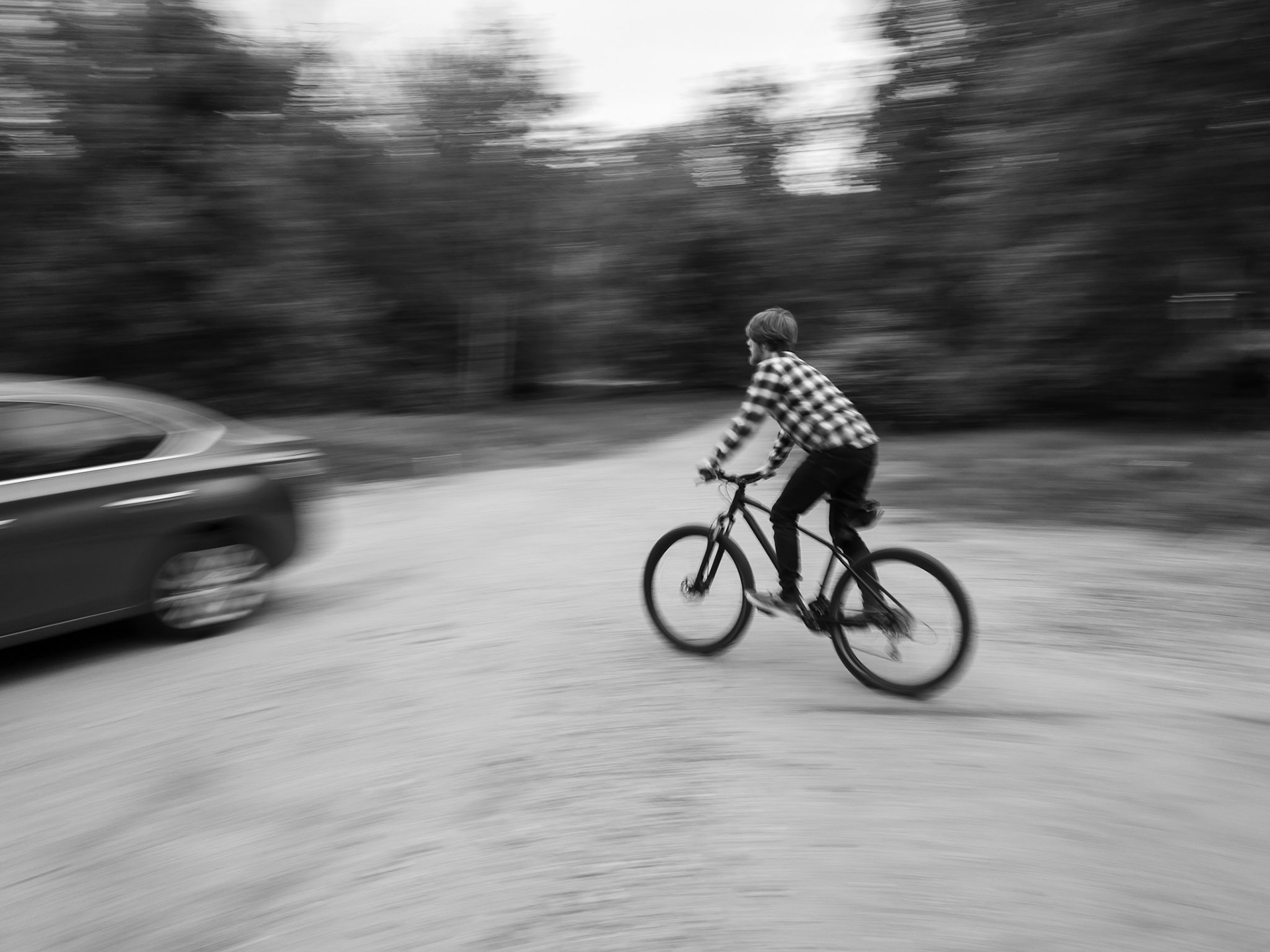 Cole Smith riding his bike at home while on sumer break from Plymouth State University.