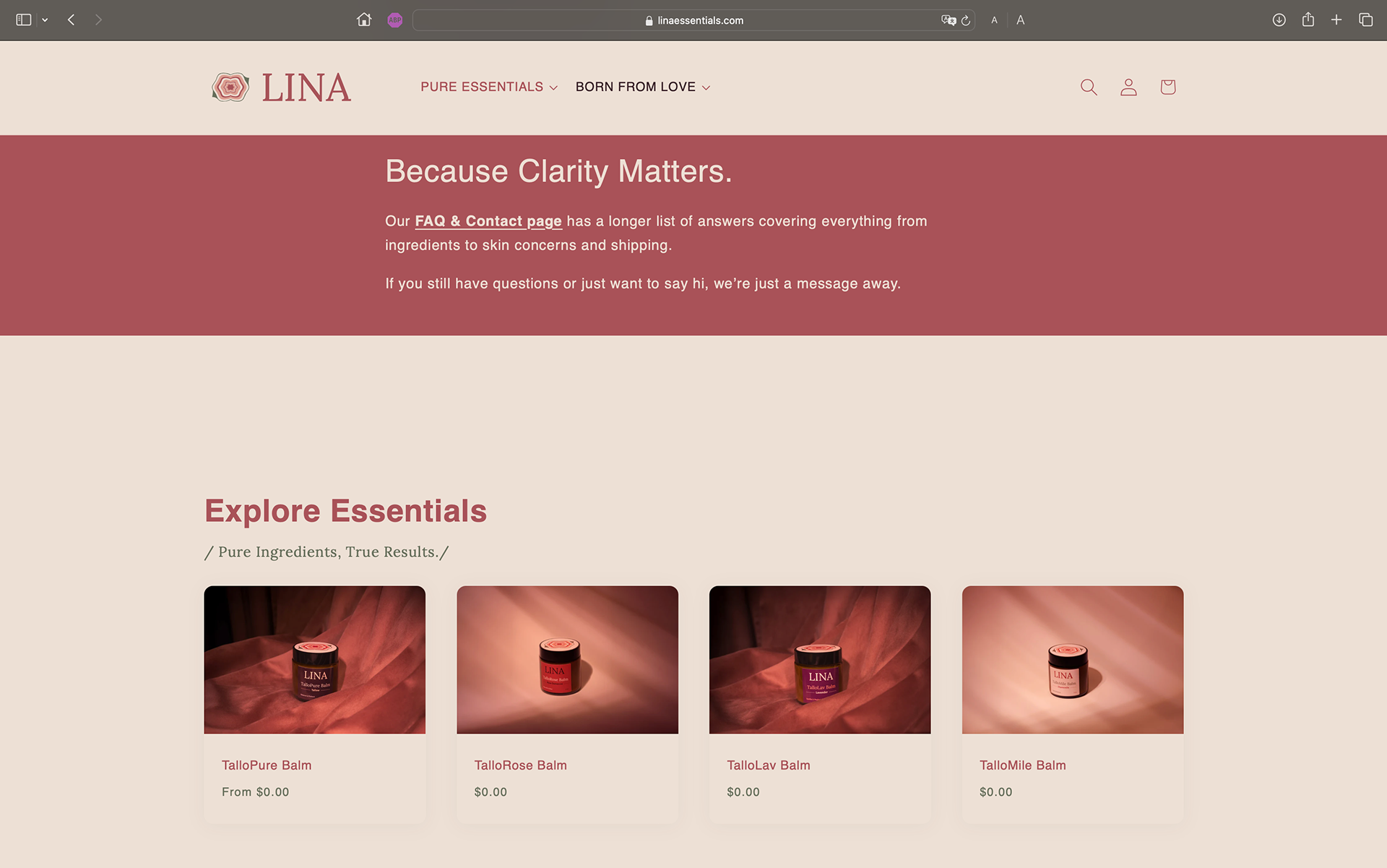 CTA section with support messaging and product cards