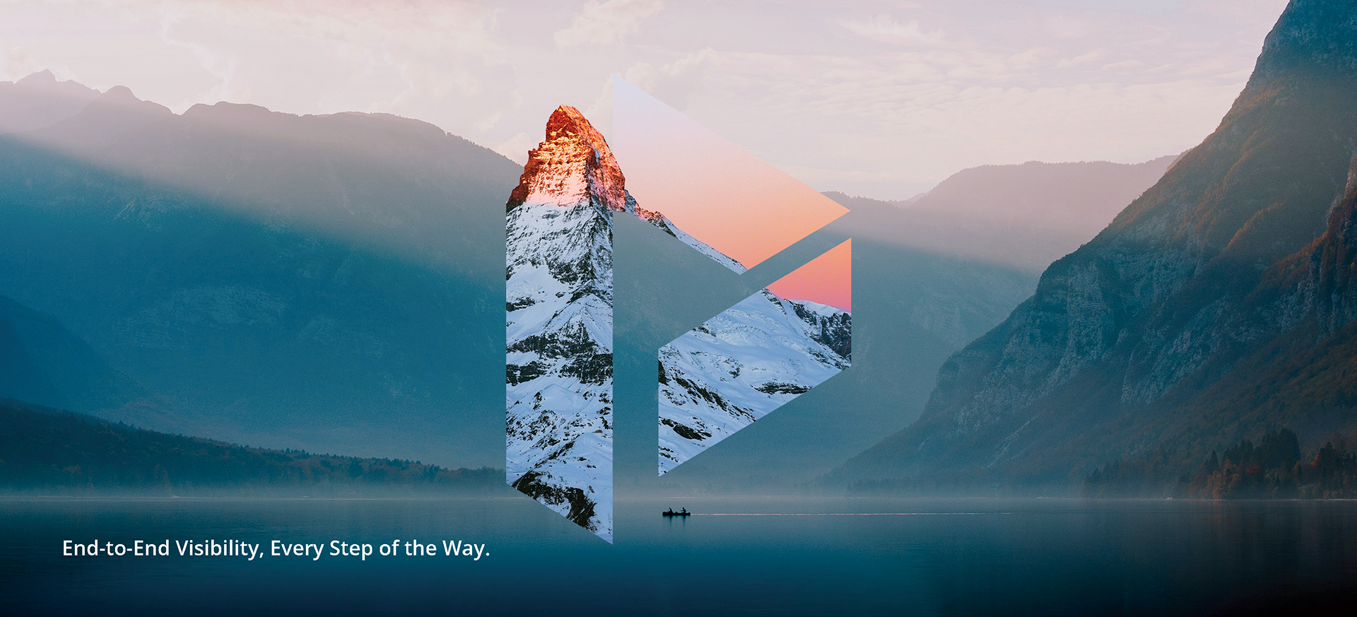 Logo-masked visuals reflecting global scale and seamless logistics.